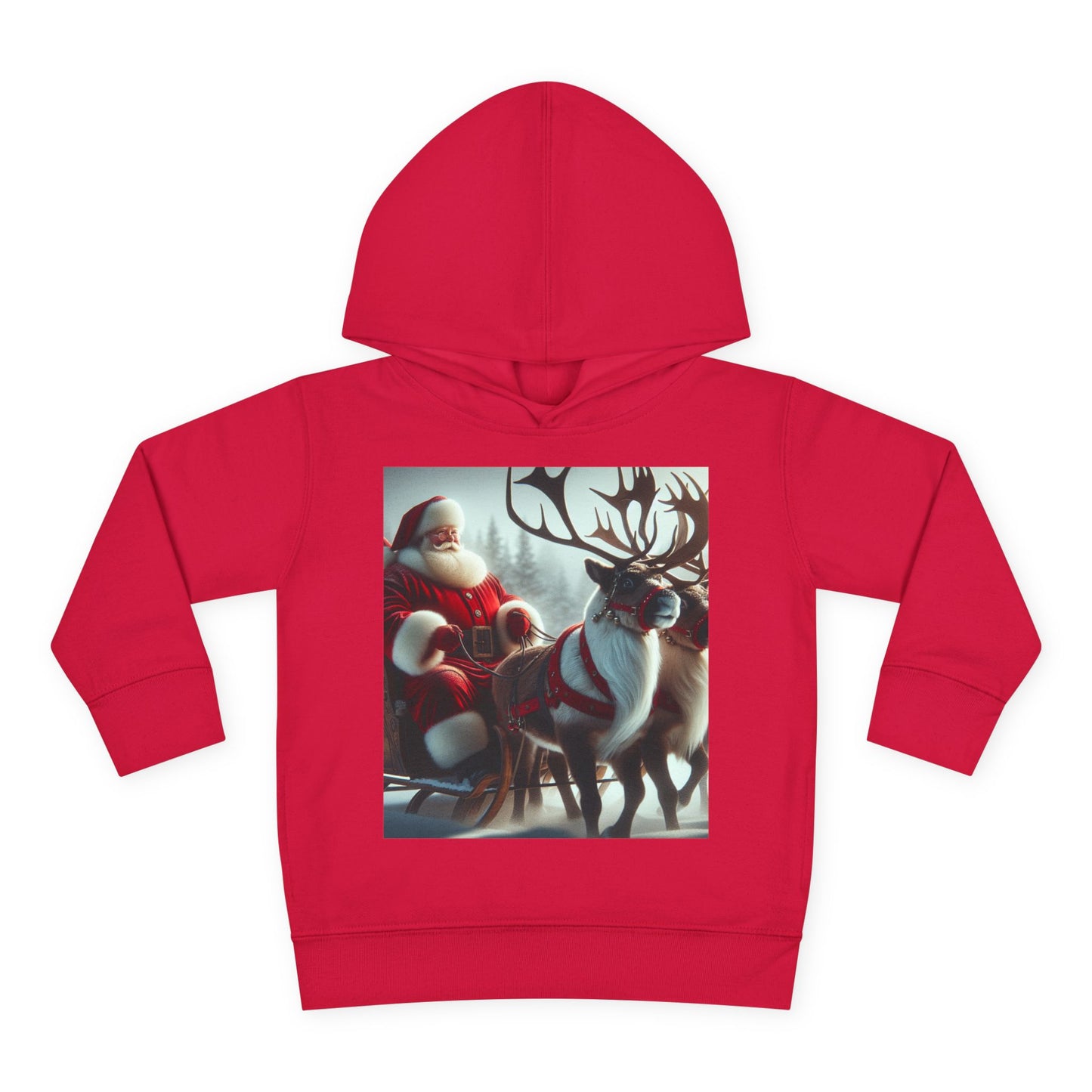 Toddler Pullover Fleece Hoodie (Santa/Reindeer)