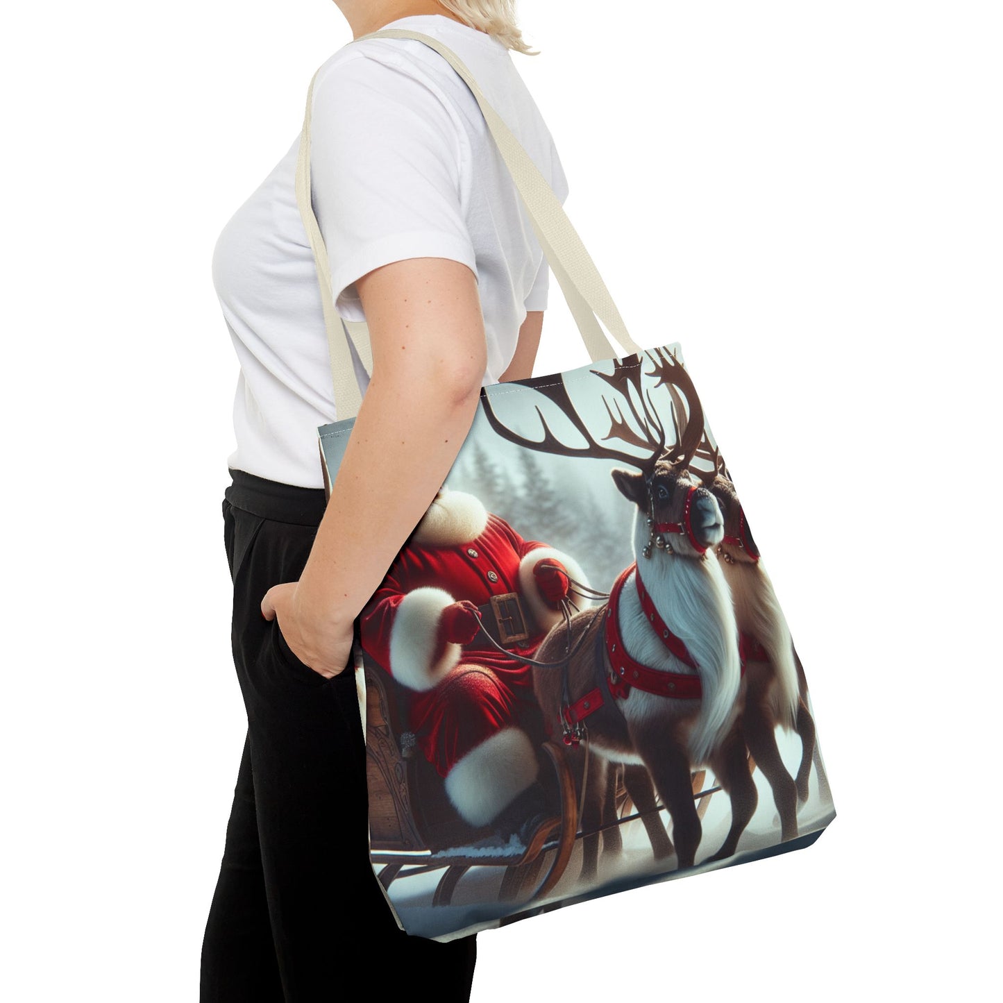 Tote Bag (AOP) (Santa/Reindeer)