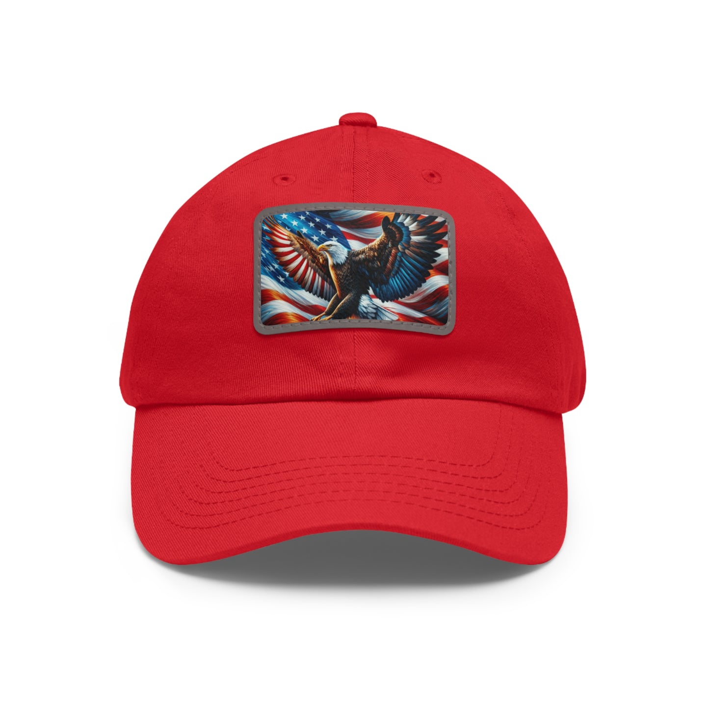 Dad Hat with Leather Patch (Rectangle) (Eagle)