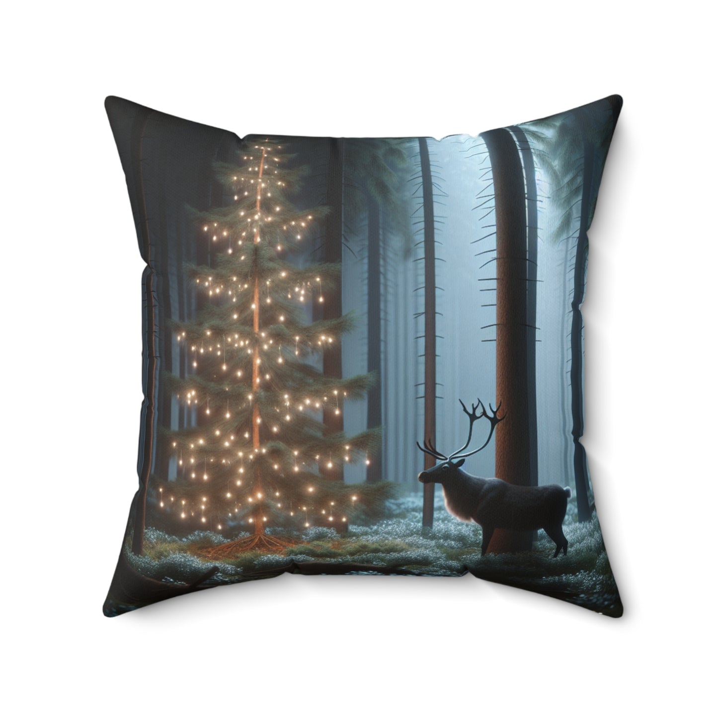 Spun Polyester Square Pillow (Reindeer)