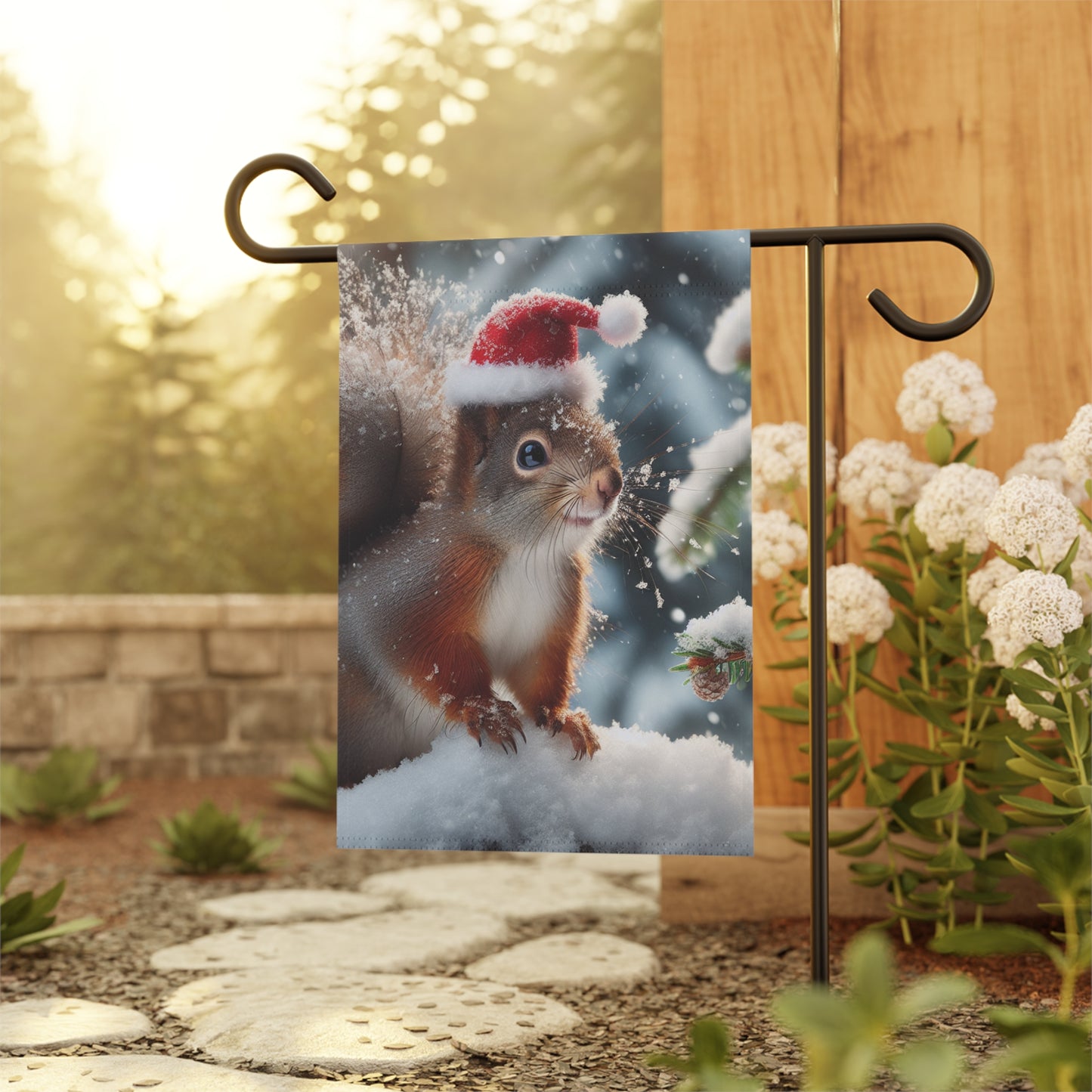 Garden & House Banner (Santa Squirrel)