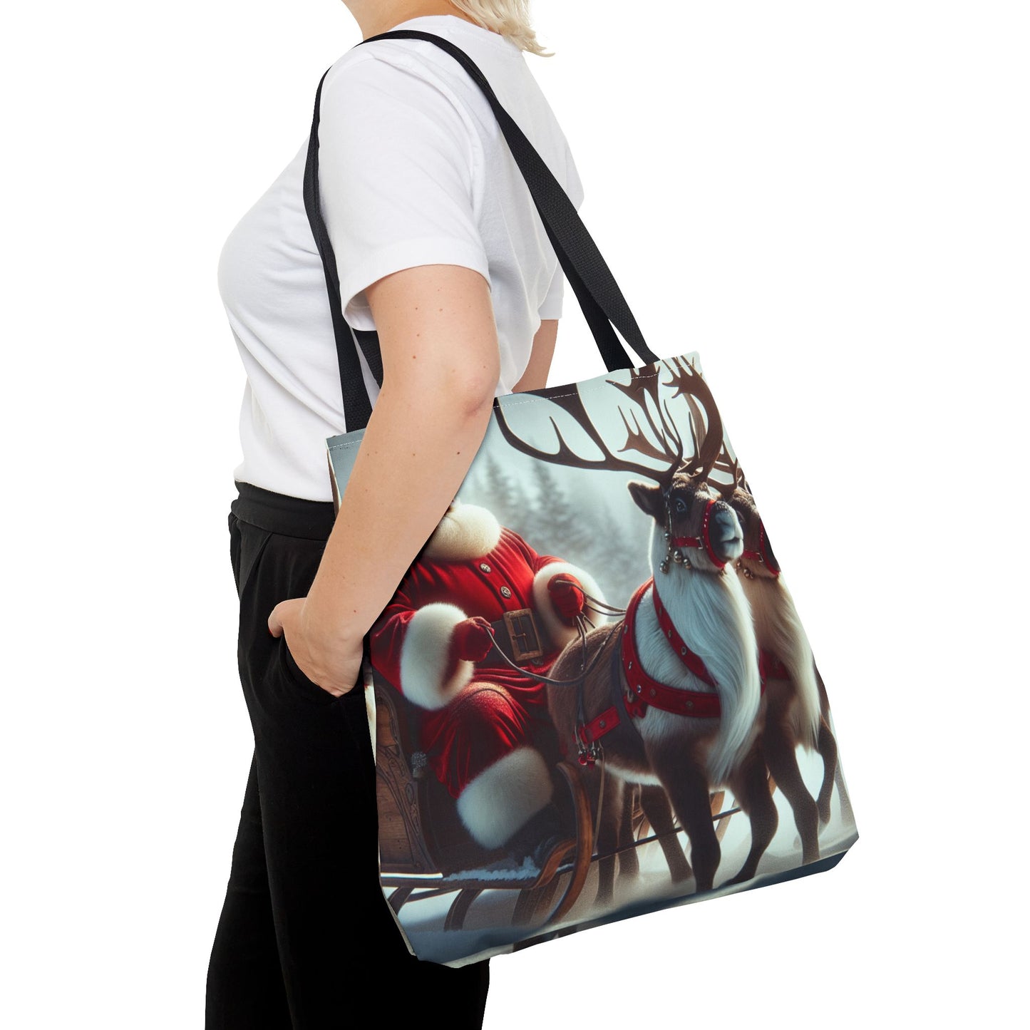 Tote Bag (AOP) (Santa/Reindeer)