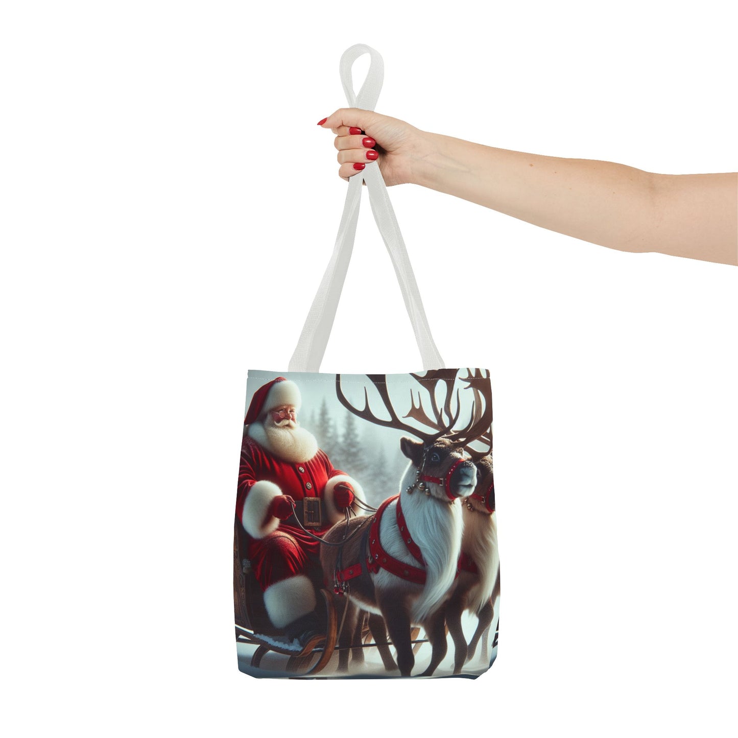 Tote Bag (AOP) (Santa/Reindeer)