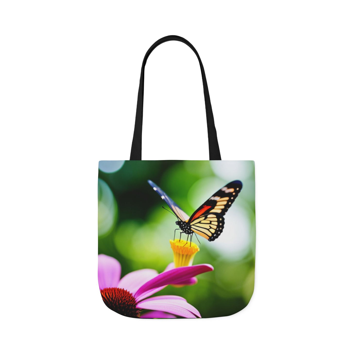 Canvas Tote Bag, 5-Color Straps (Butterflies)