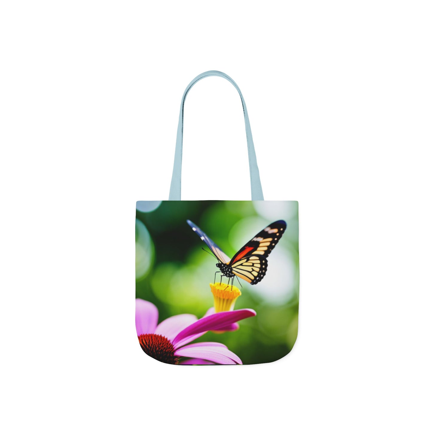 Canvas Tote Bag, 5-Color Straps (Butterflies)