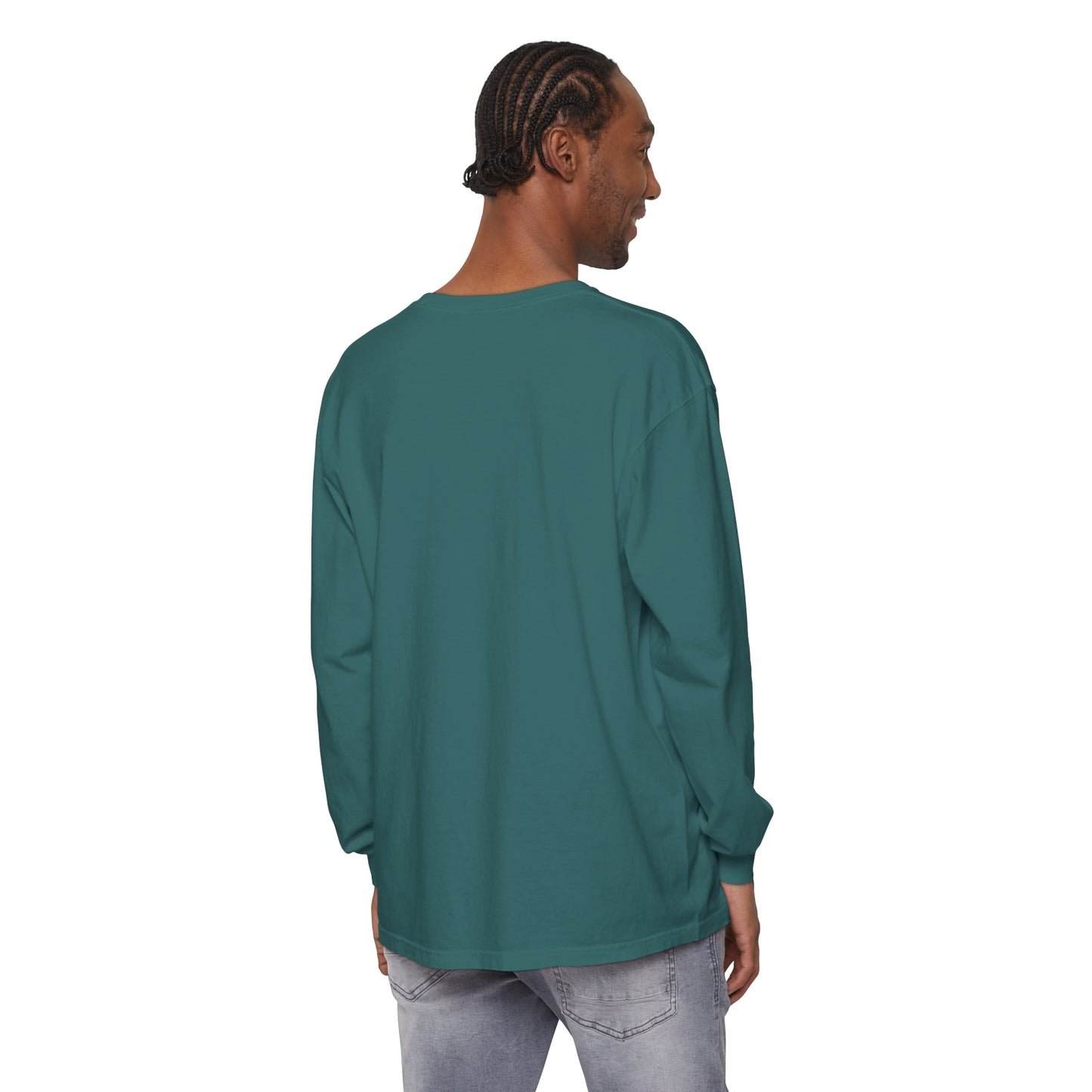Unisex Garment-dyed Long Sleeve T-Shirt (Deer)