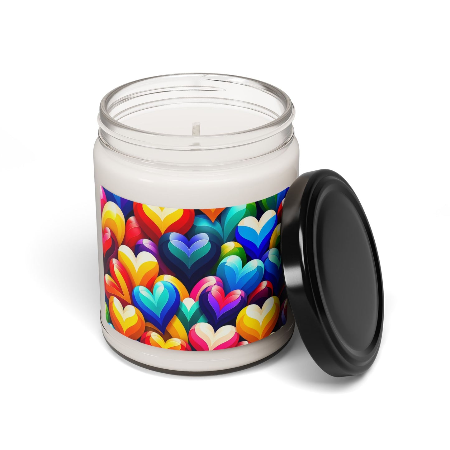 Scented Soy Candle, 9oz (Colorful Hearts)