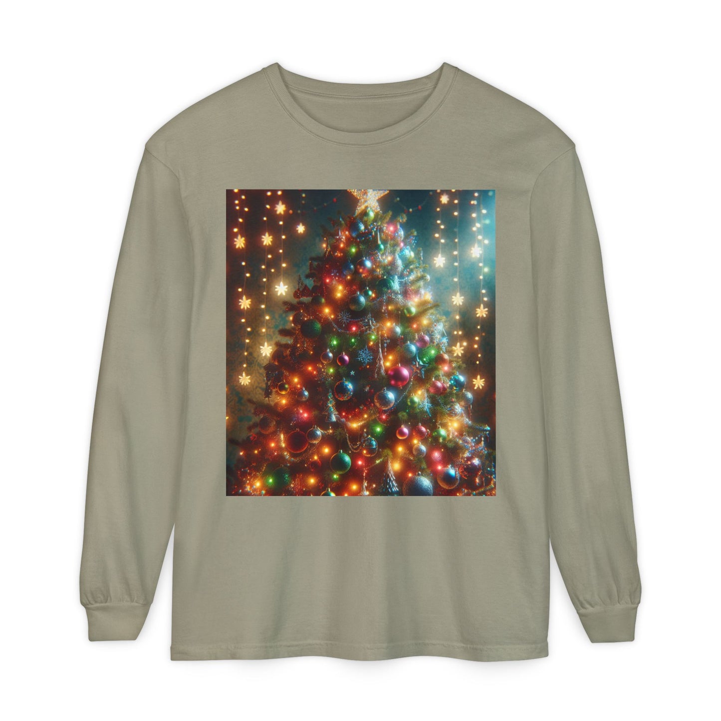 Unisex Garment-dyed Long Sleeve T-Shirt  (Tree)