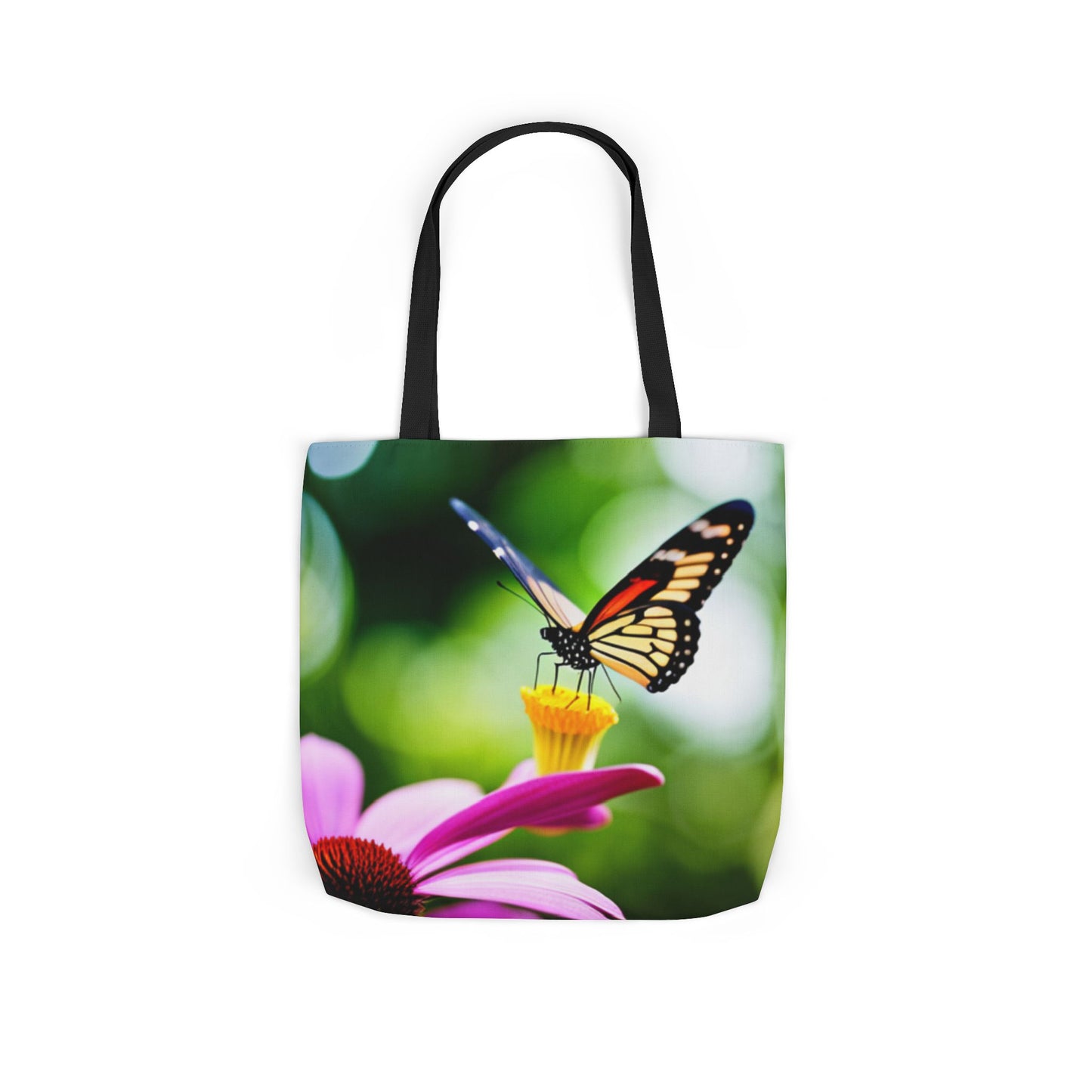 Canvas Tote Bag, 5-Color Straps (Butterflies)