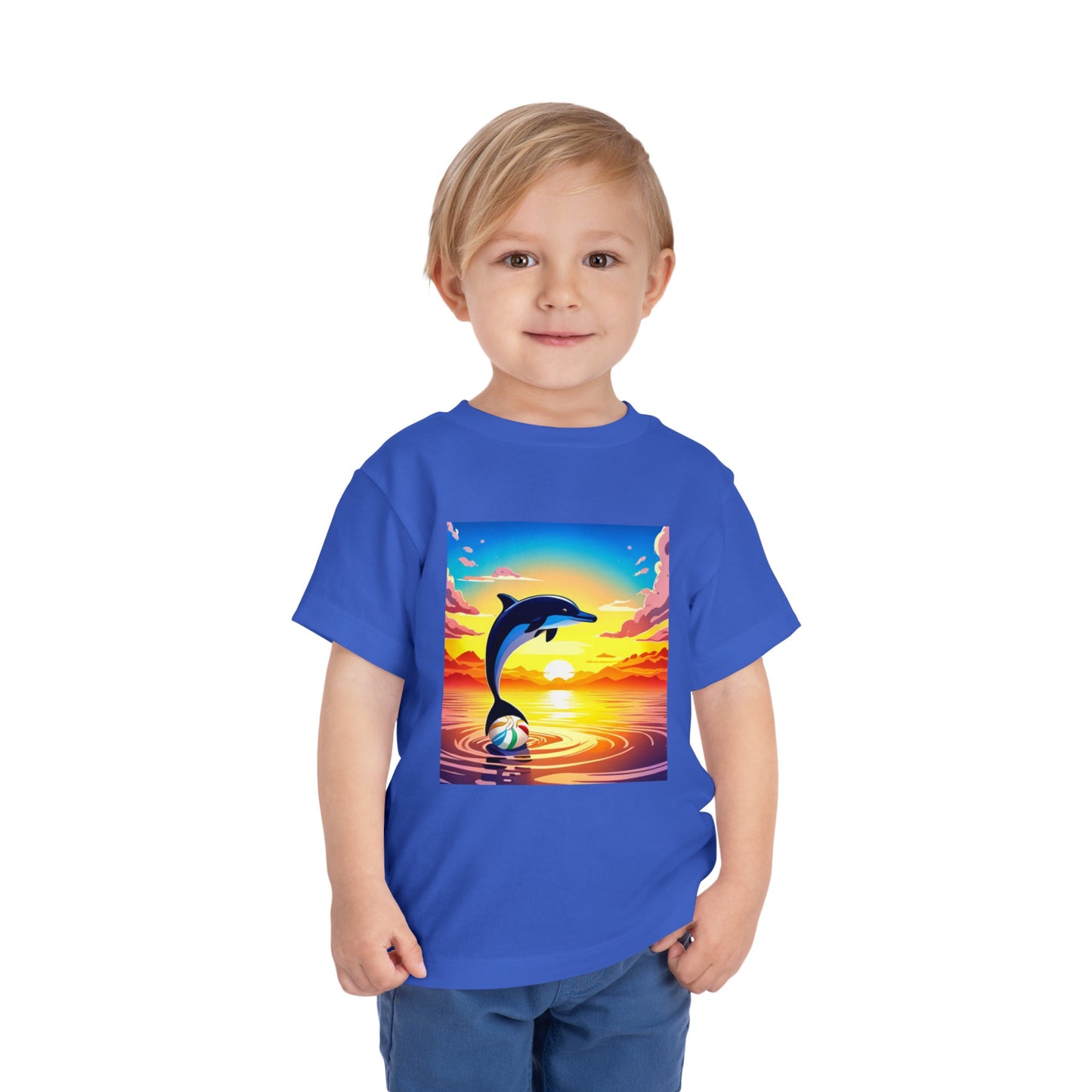 Toddler Short Sleeve Tee (Dolphin Beach Ball)