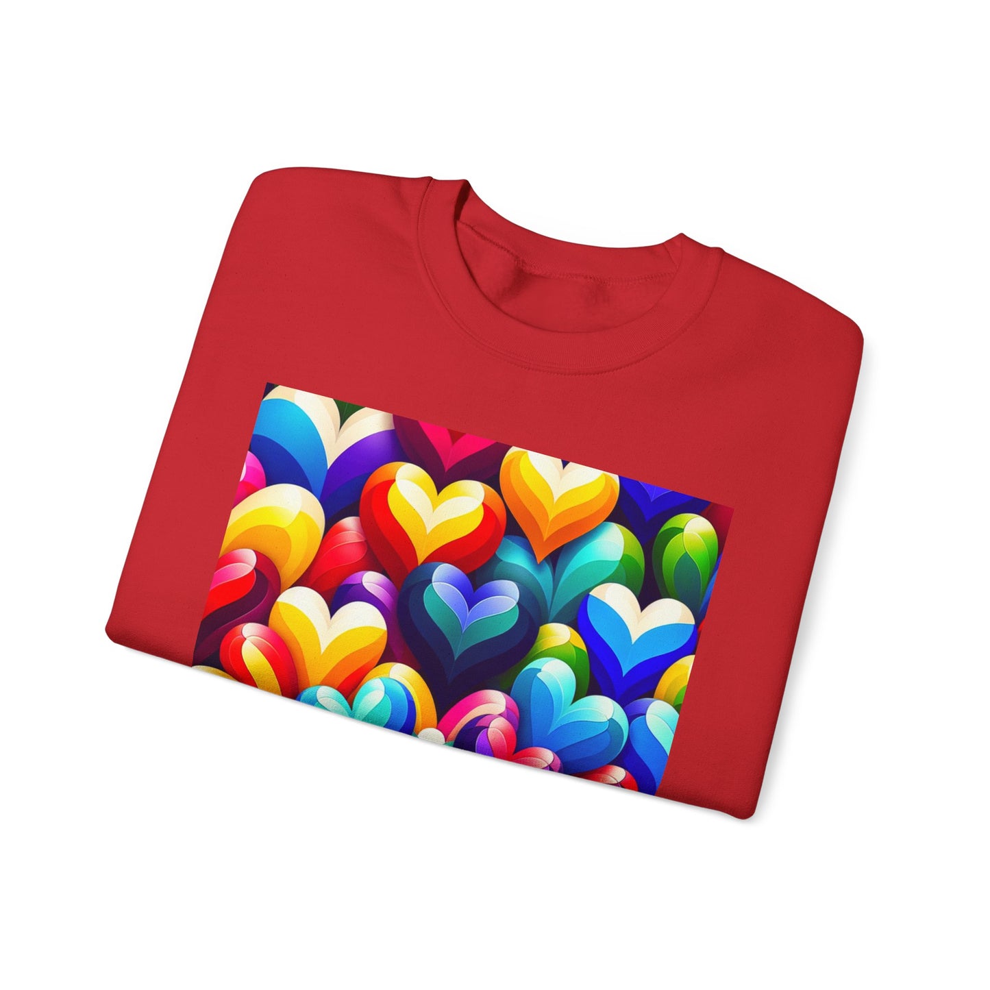 Unisex Heavy Blend™ Crewneck Sweatshirt (Colorful Hearts)