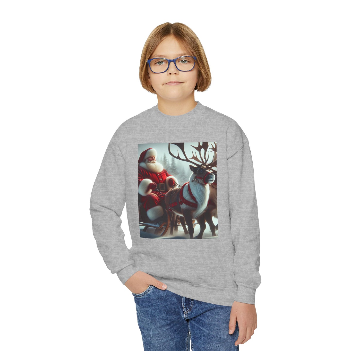 Youth Crewneck Sweatshirt (Santa/Reindeer)