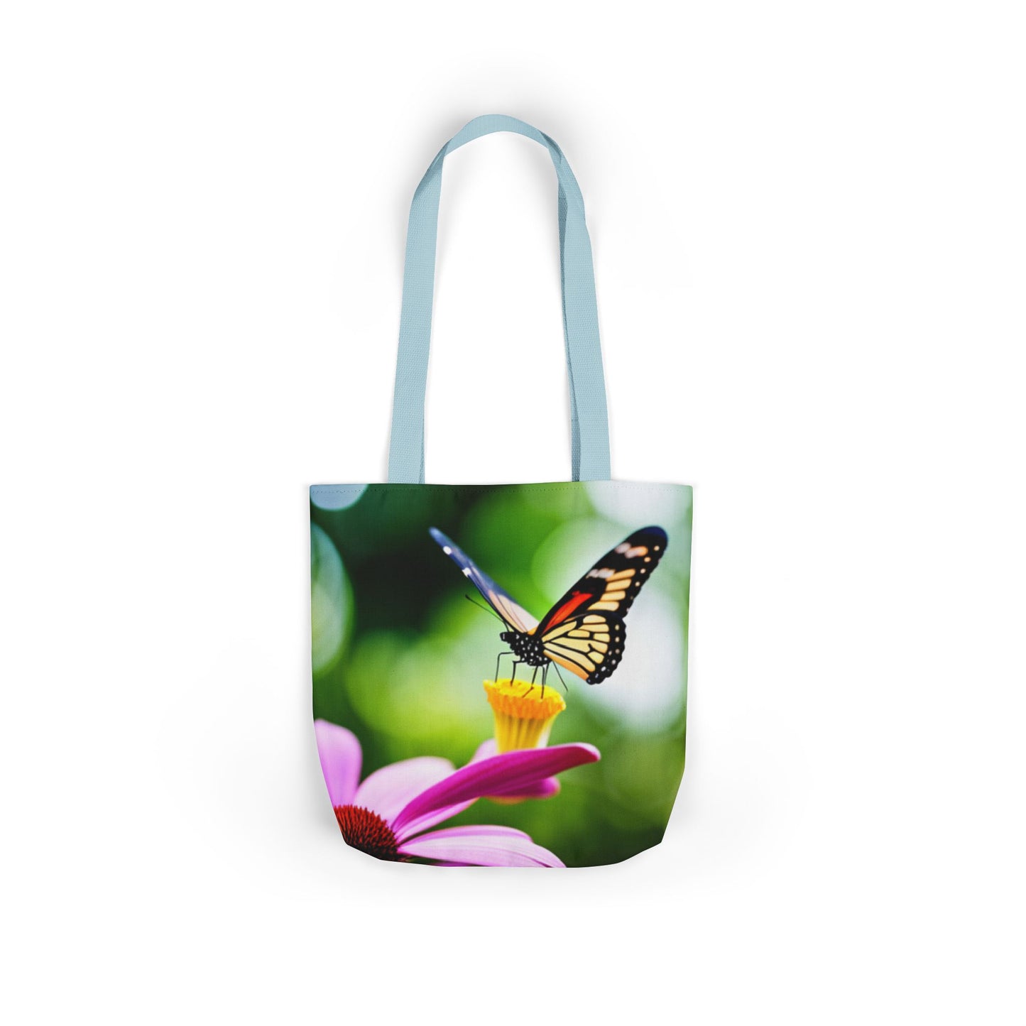 Canvas Tote Bag, 5-Color Straps (Butterflies)