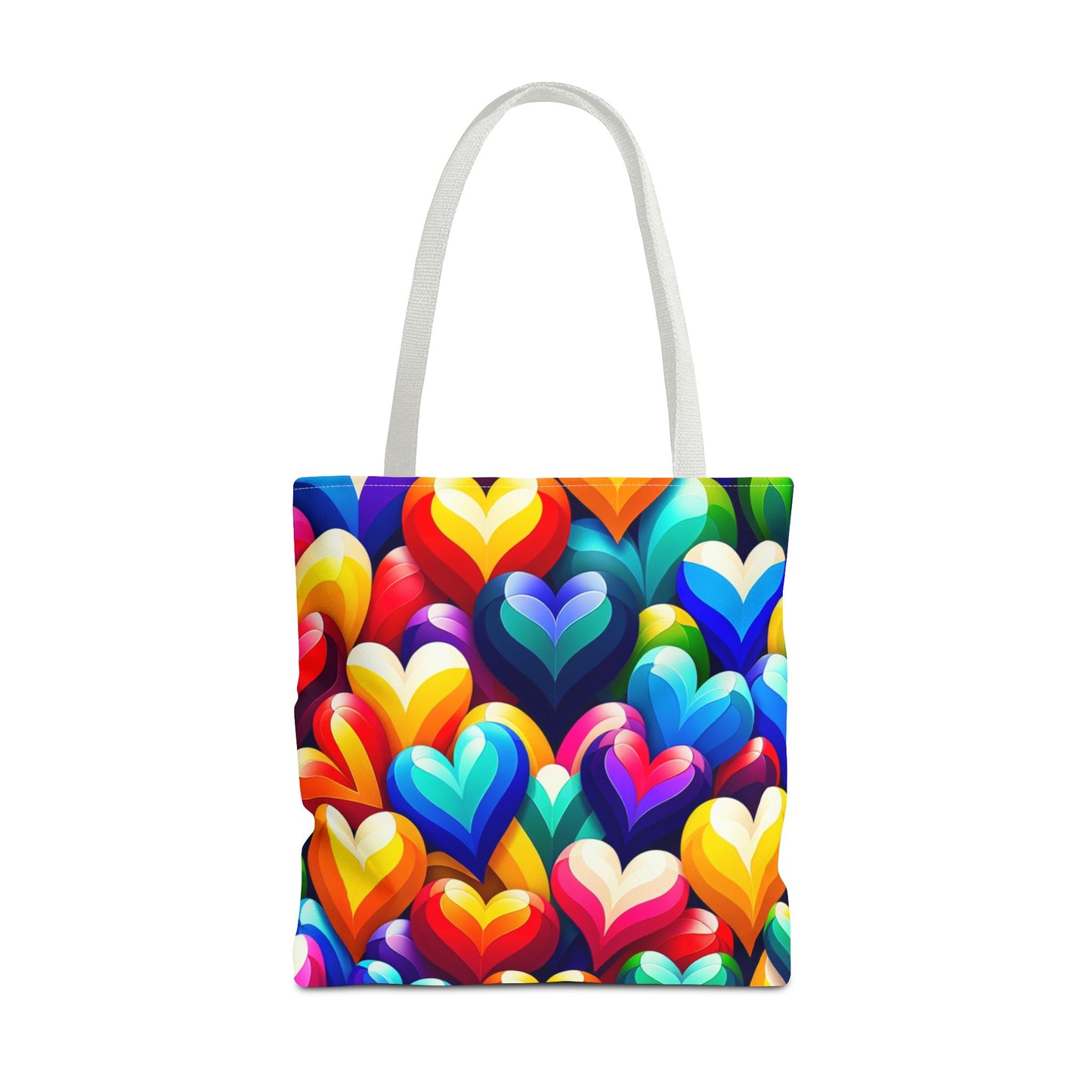 Tote Bag (AOP) (Colorful Hearts)