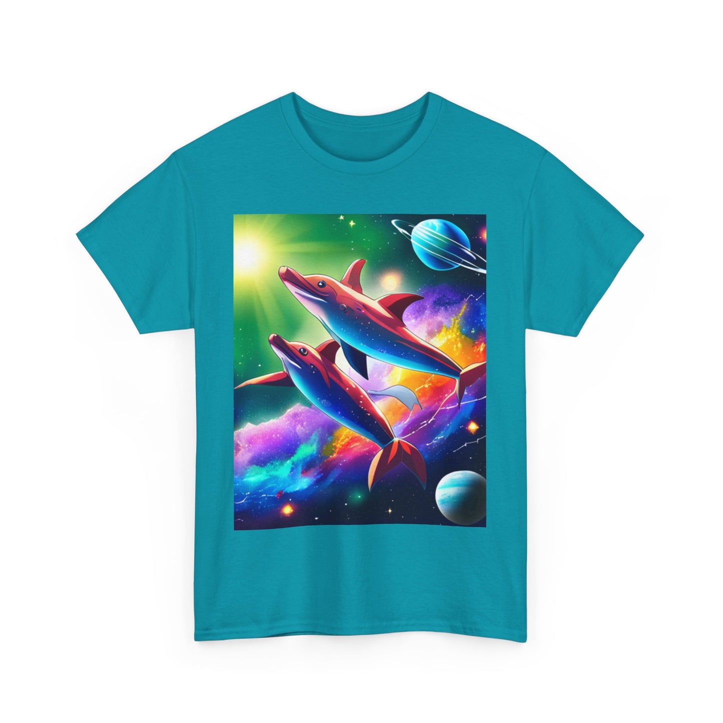 Unisex Heavy Cotton Tee (Dolphin space)