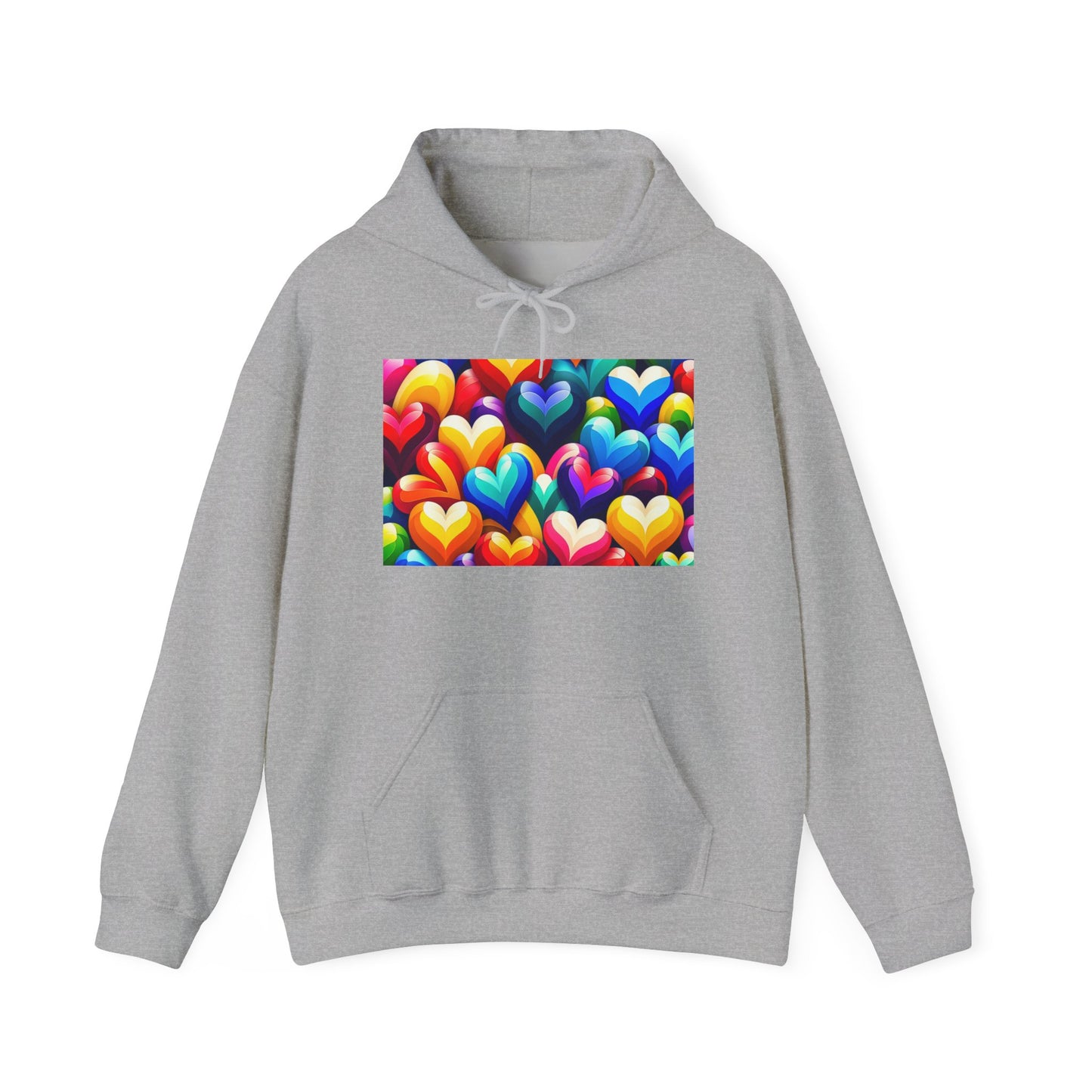 Unisex Heavy Blend™ Hooded Sweatshirt (Colorful Hearts)