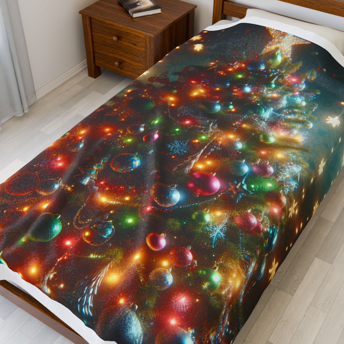 Velveteen Plush Blanket (Tree w/Lights)