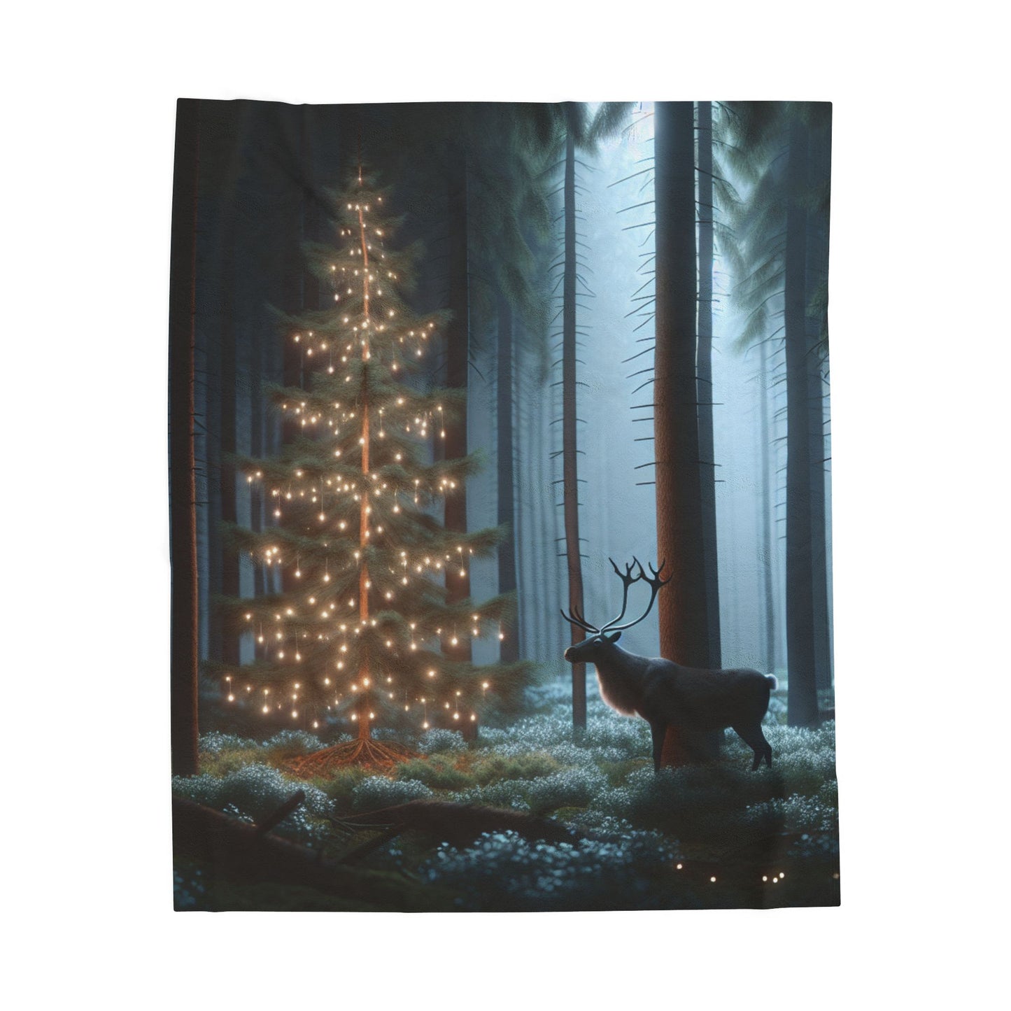 Velveteen Plush Blanket (Reindeer)