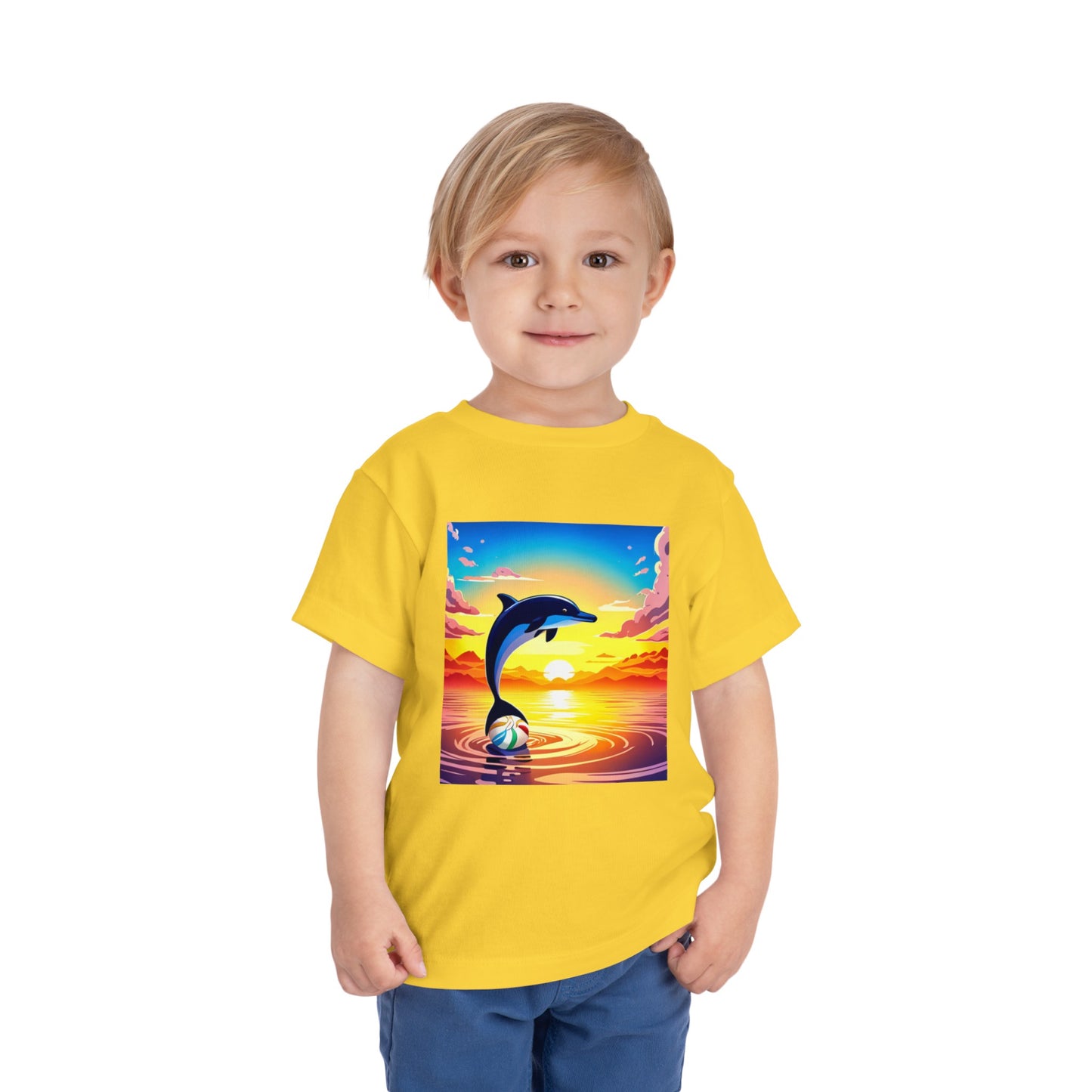 Toddler Short Sleeve Tee (Dolphin Beach Ball)