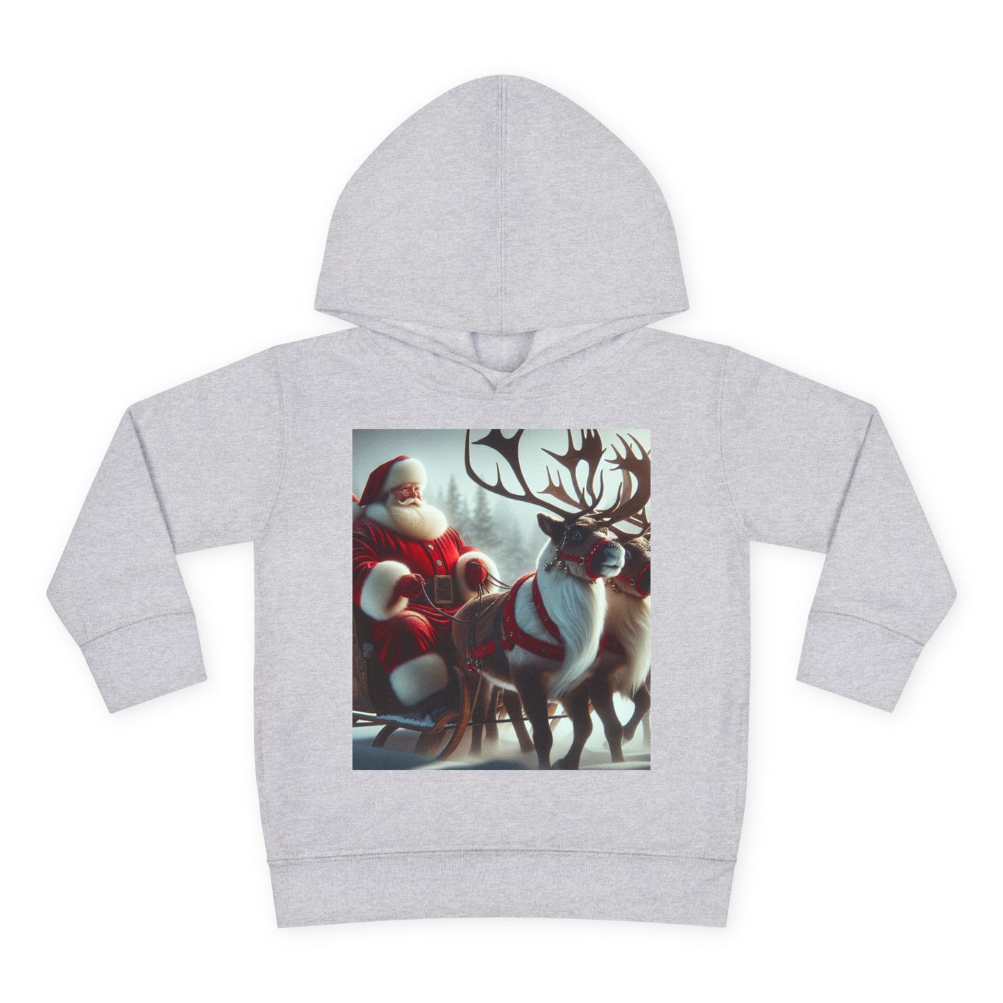 Toddler Pullover Fleece Hoodie (Santa/Reindeer)