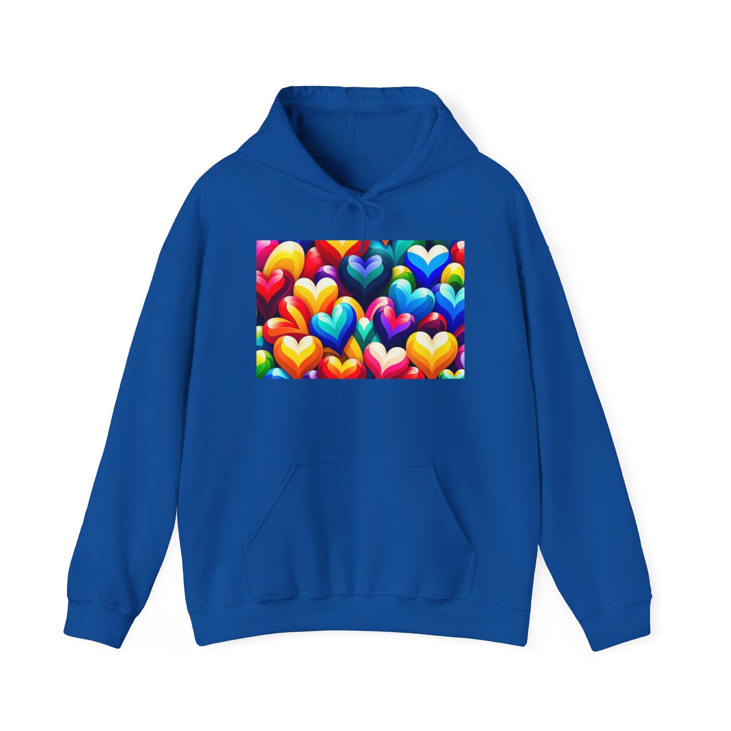 Unisex Heavy Blend™ Hooded Sweatshirt (Colorful Hearts)