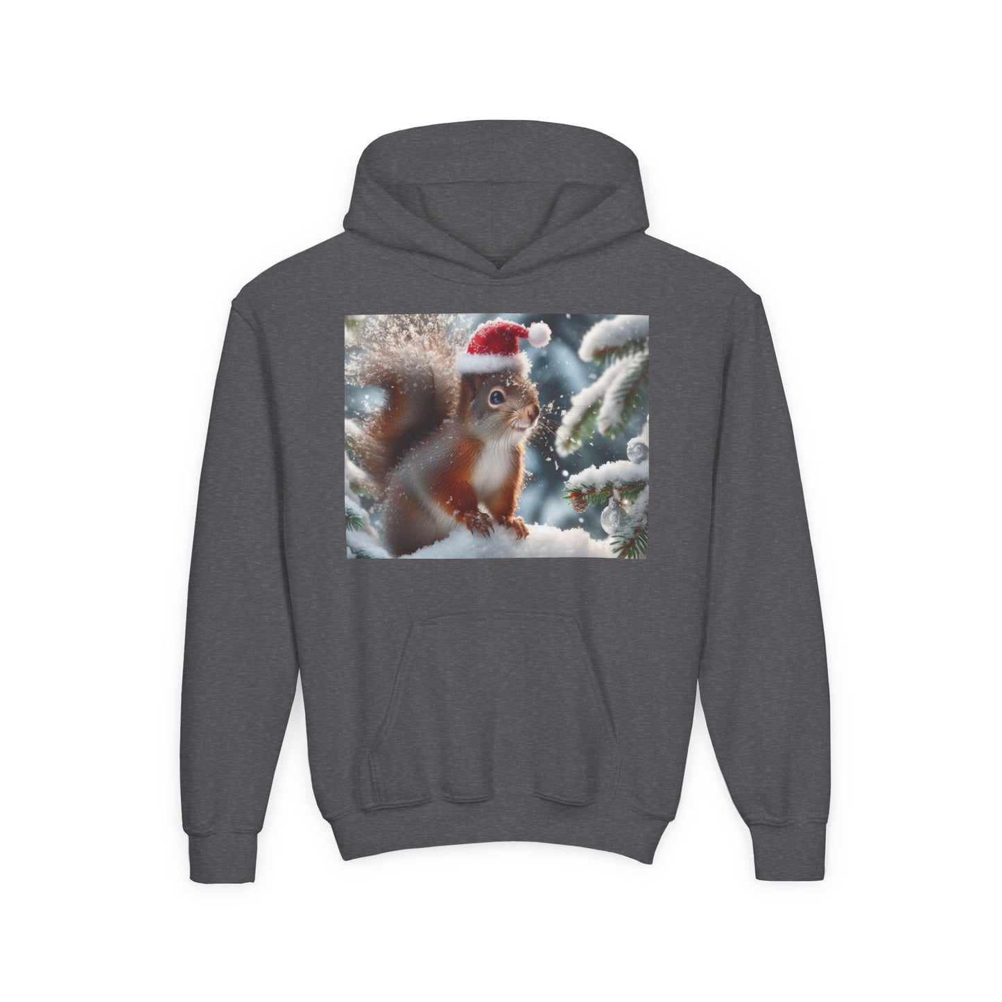 Youth Heavy Blend Hooded Sweatshirt (Santa Squirrel)