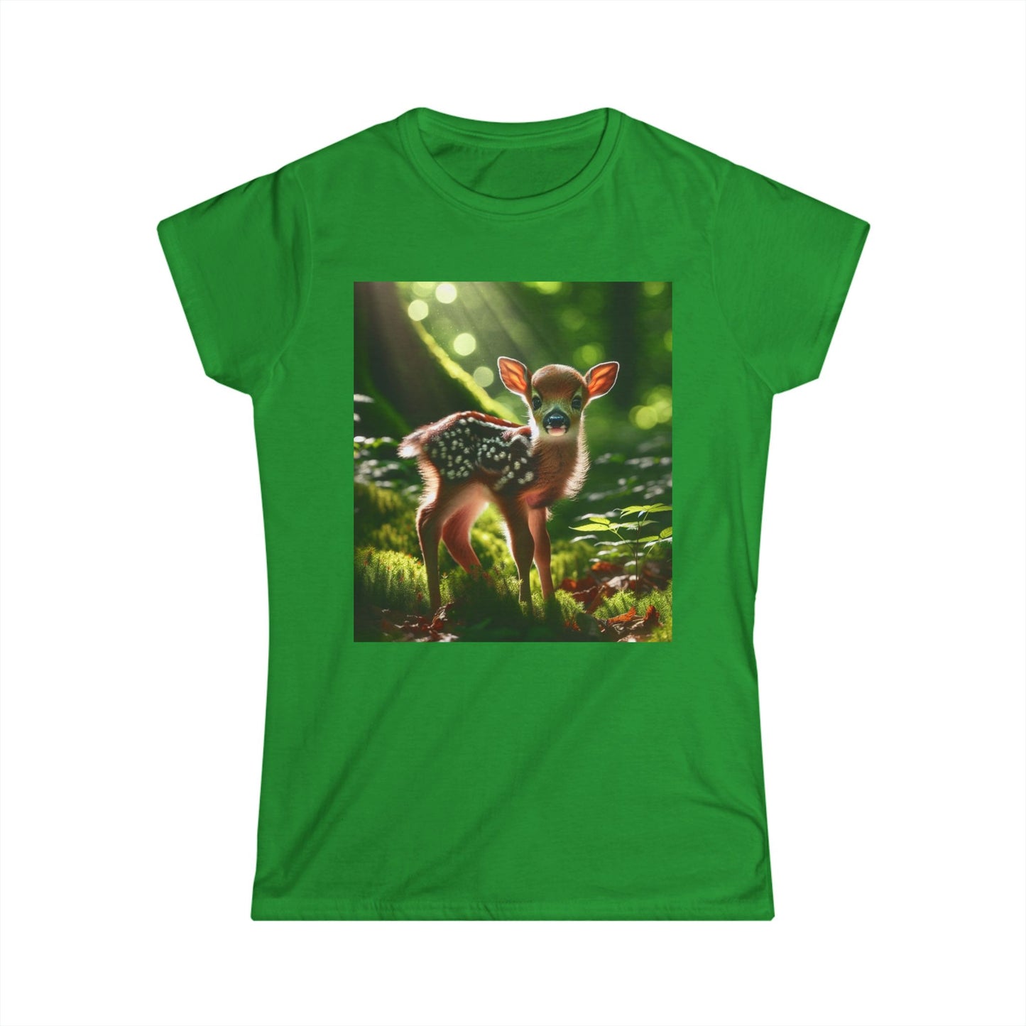 Women's Nature-Inspired Softstyle Tee - Adorable Fawn Graphic