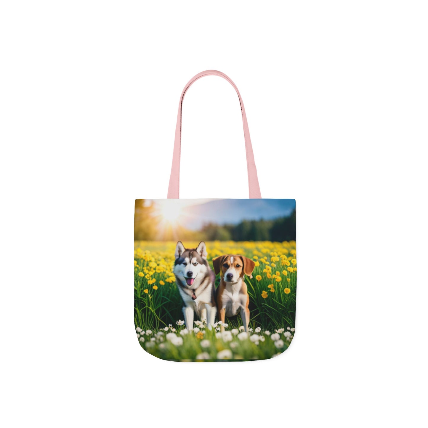 Canvas Tote Bag, 5-Color Straps (Husky/Beagle)