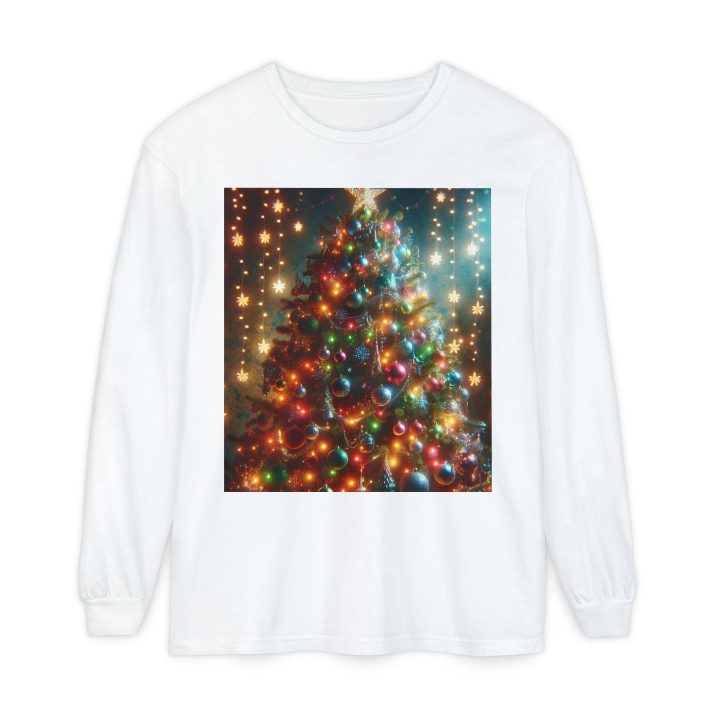 Unisex Garment-dyed Long Sleeve T-Shirt  (Tree)
