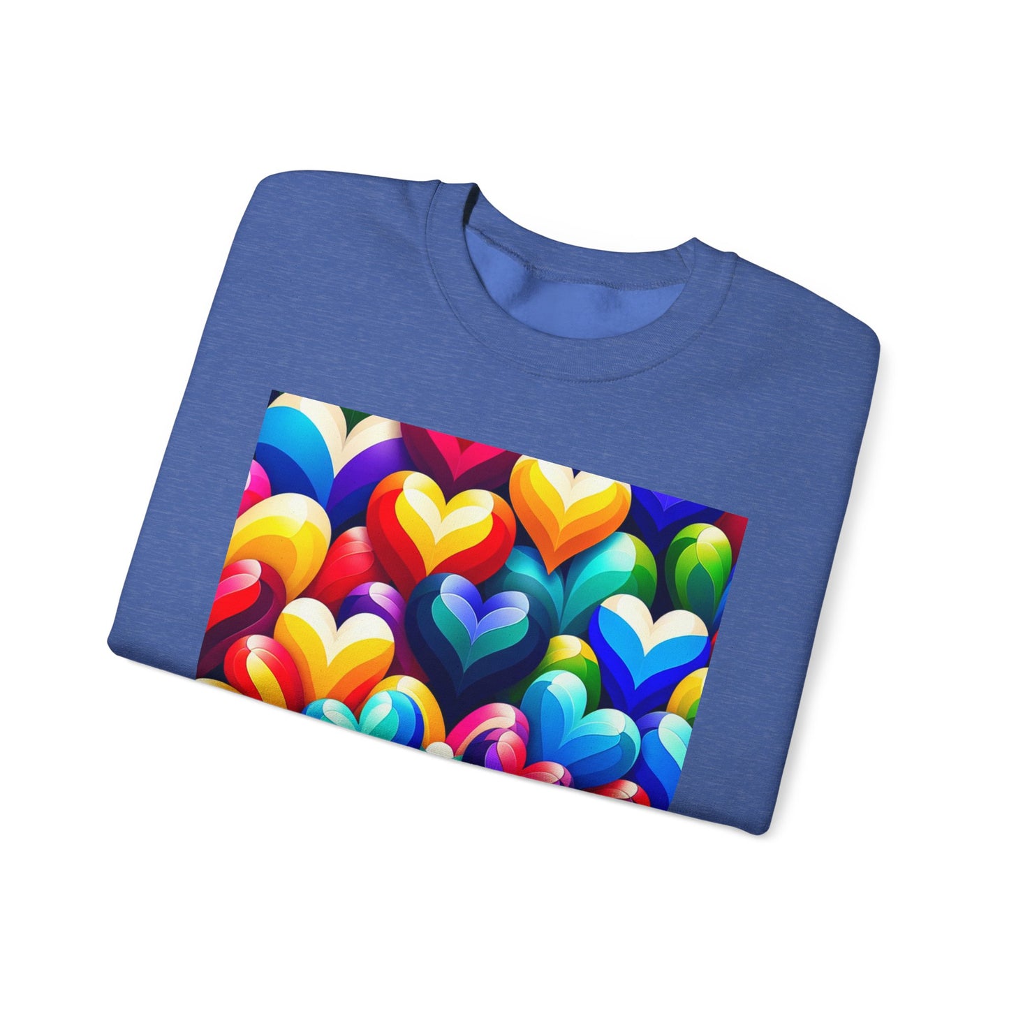 Unisex Heavy Blend™ Crewneck Sweatshirt (Colorful Hearts)