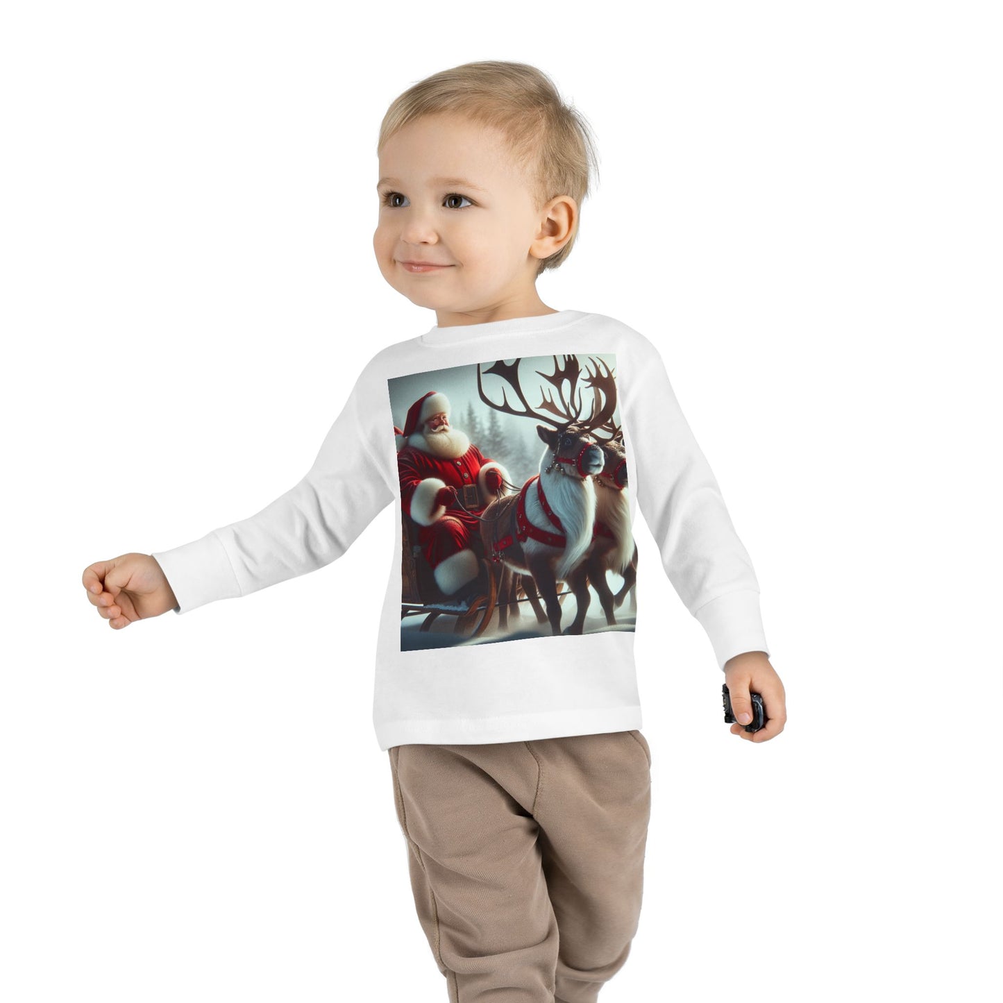 Toddler Long Sleeve Tee (Santa/Reindeer)