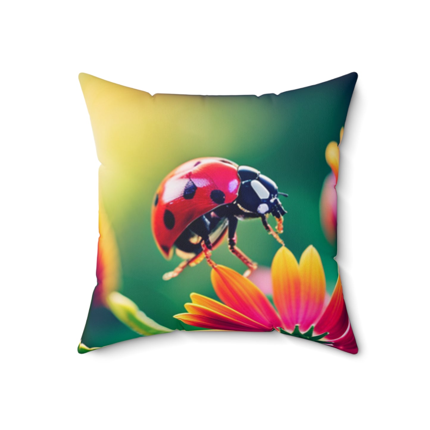 Spun Polyester Square Pillow (Lady Bug)