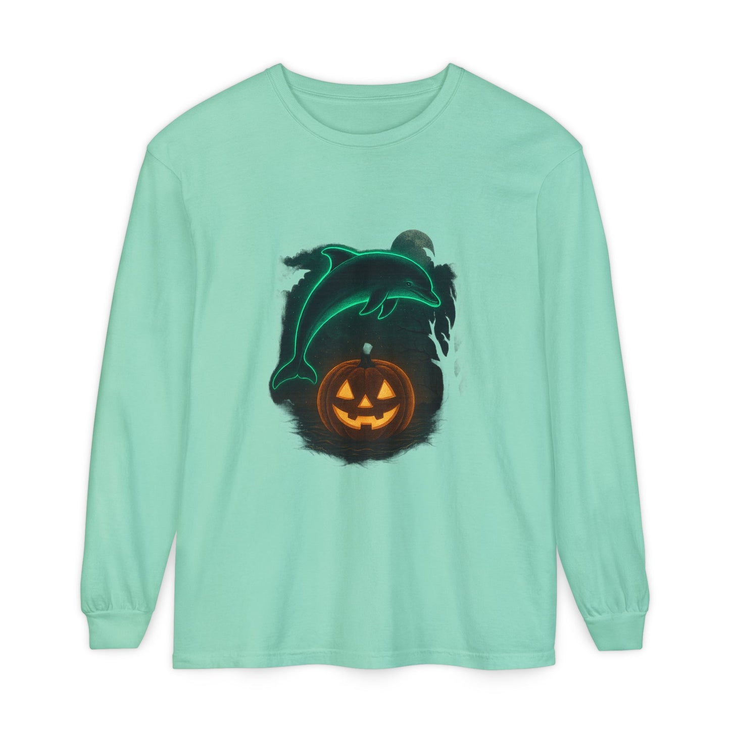 Spooky Dolphin Halloween Long Sleeve Tee