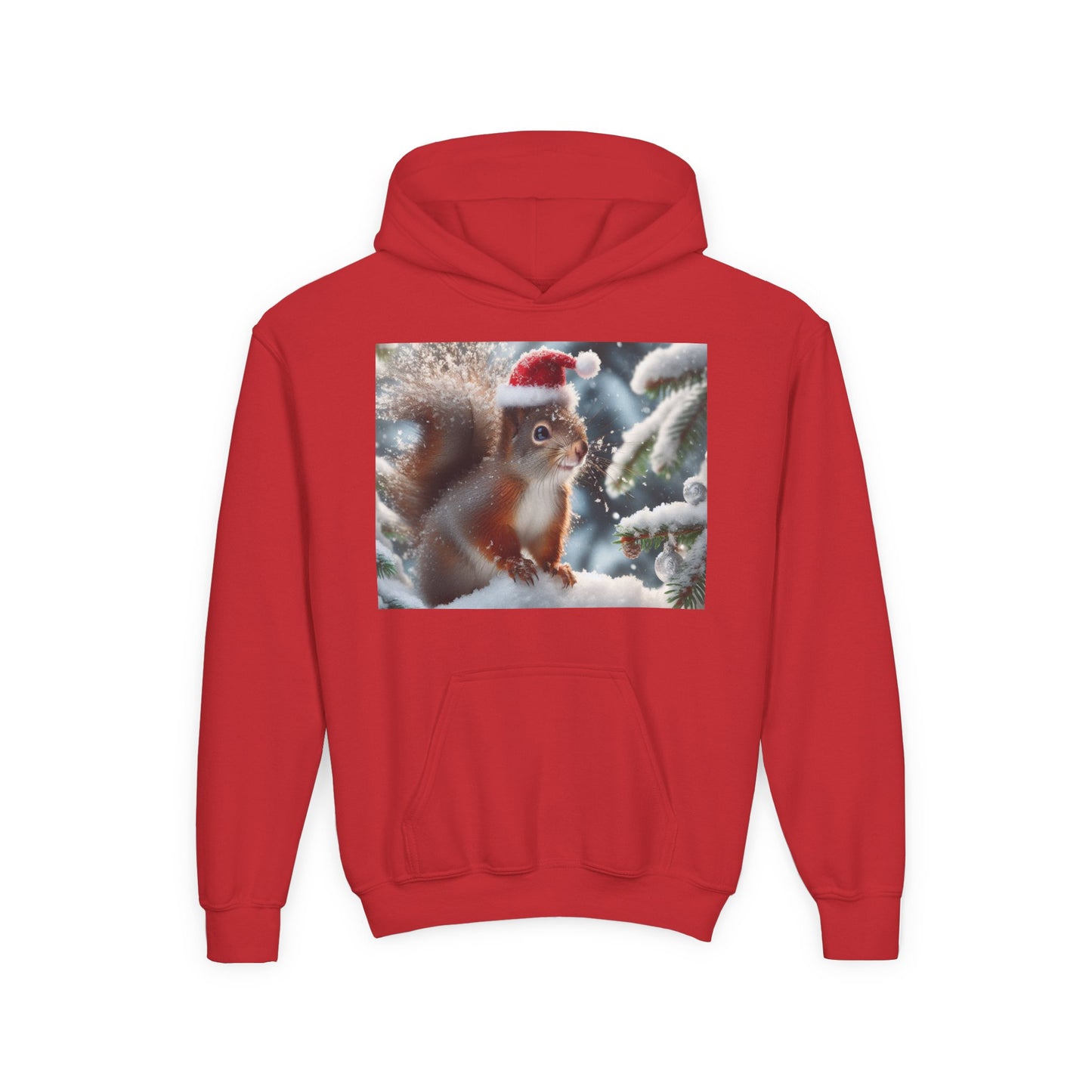 Youth Heavy Blend Hooded Sweatshirt (Santa Squirrel)