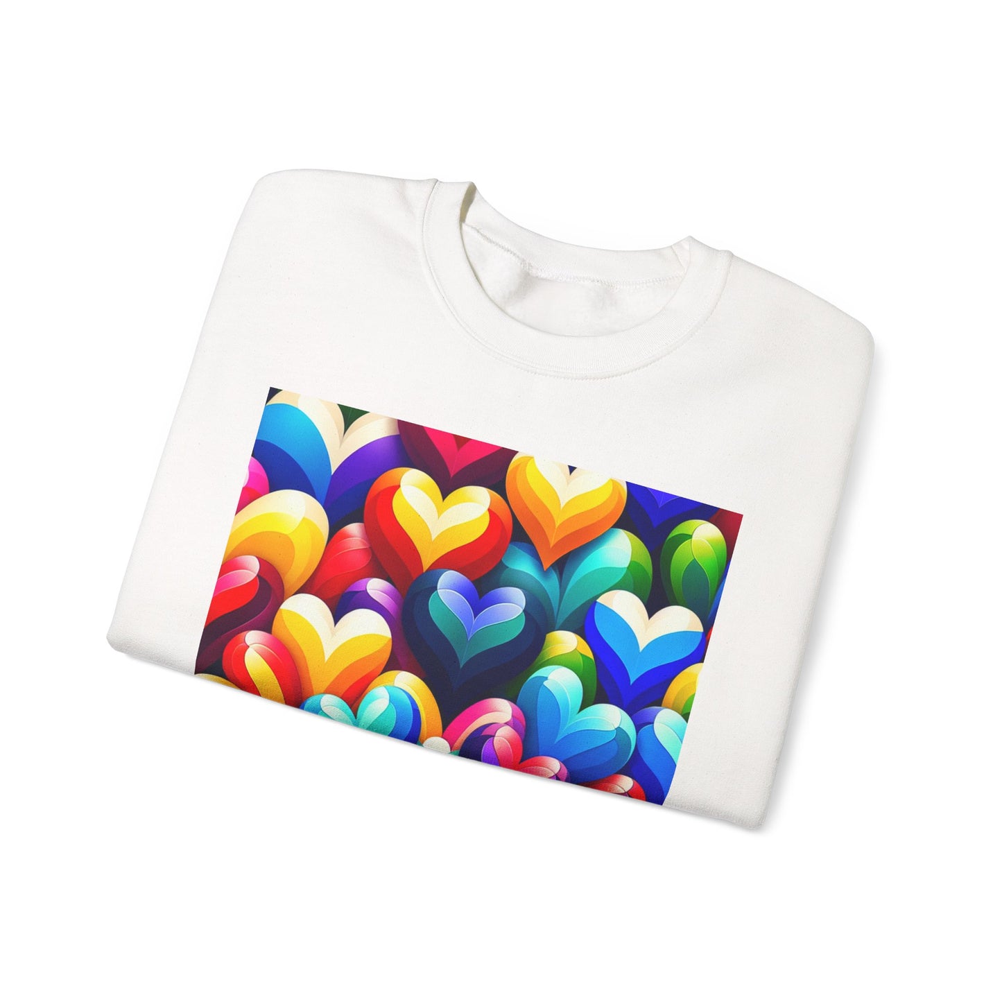Unisex Heavy Blend™ Crewneck Sweatshirt (Colorful Hearts)