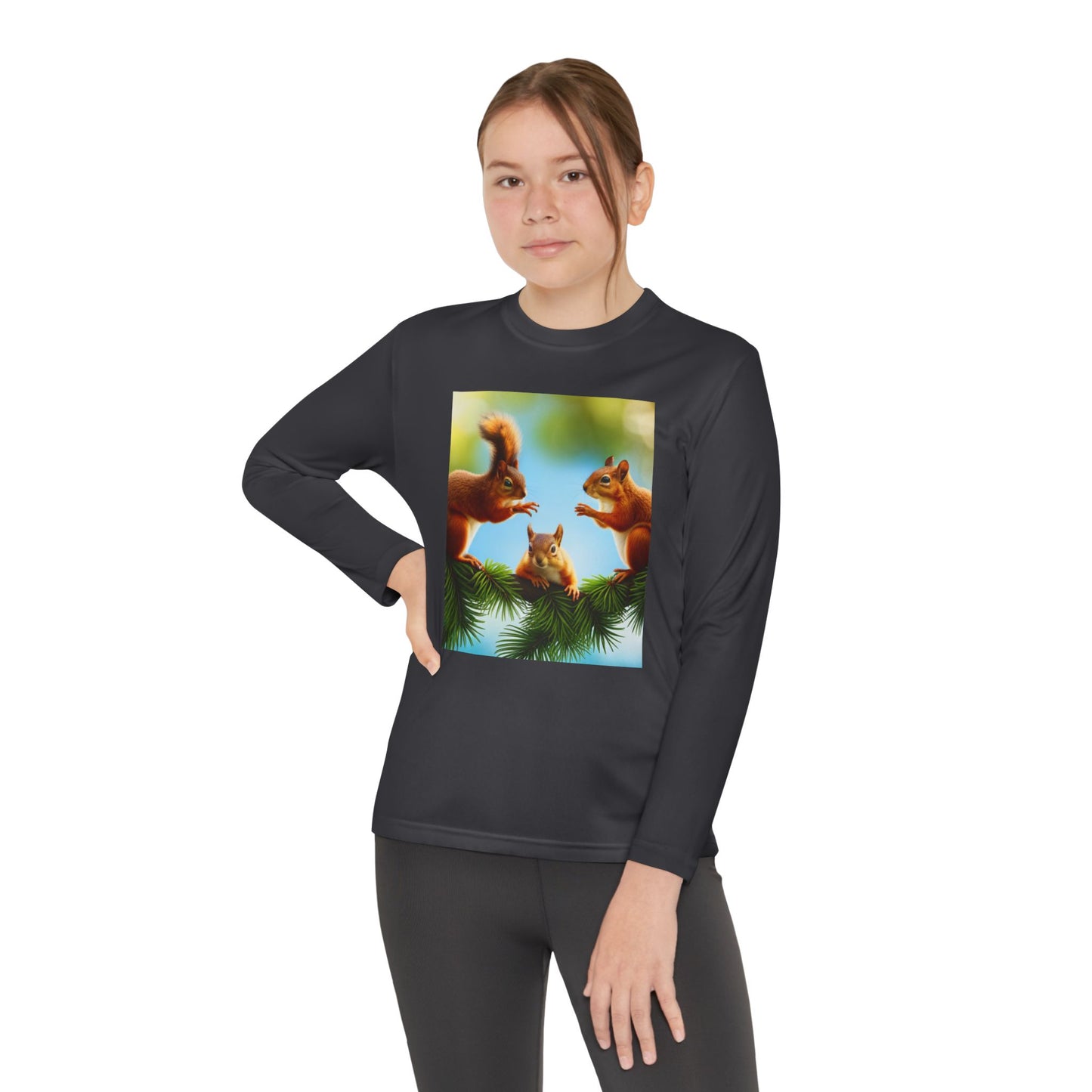 Youth Long Sleeve Competitor Tee (Squirrels)
