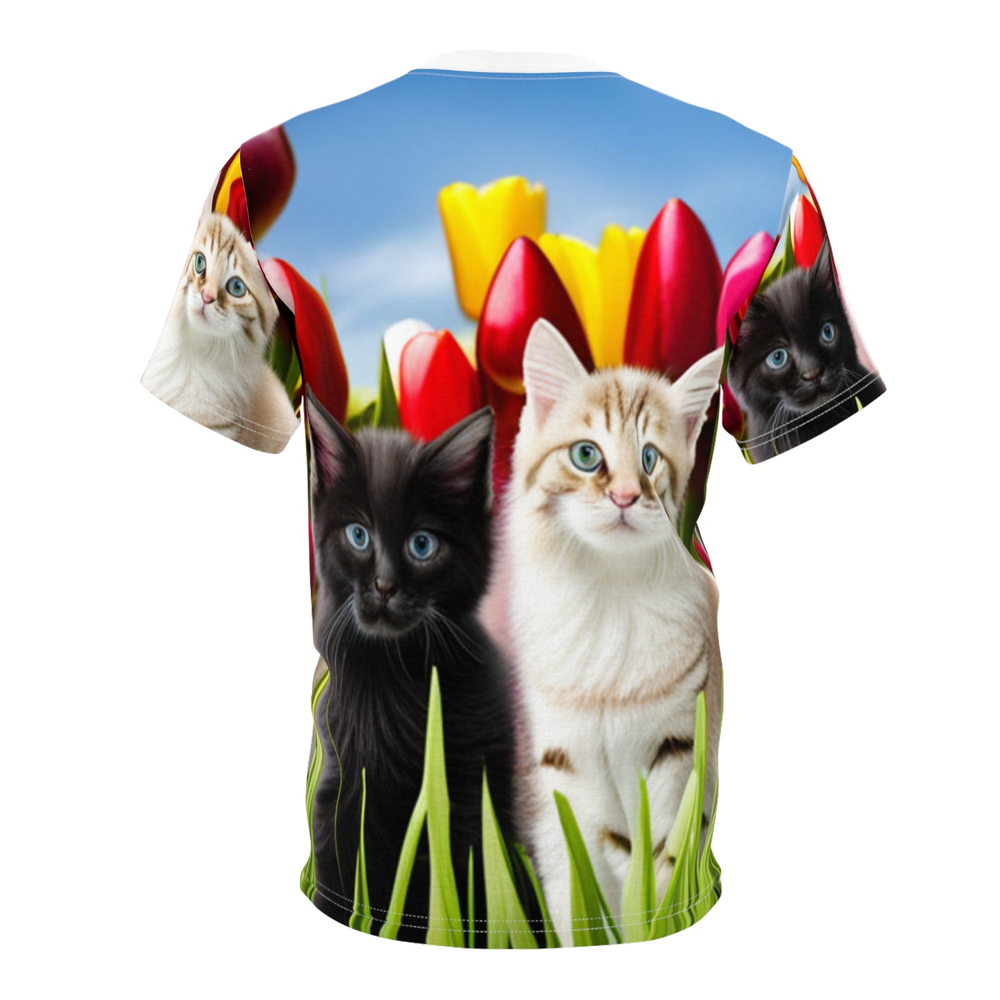 Unisex Cut & Sew Tee (AOP) (Kittens)