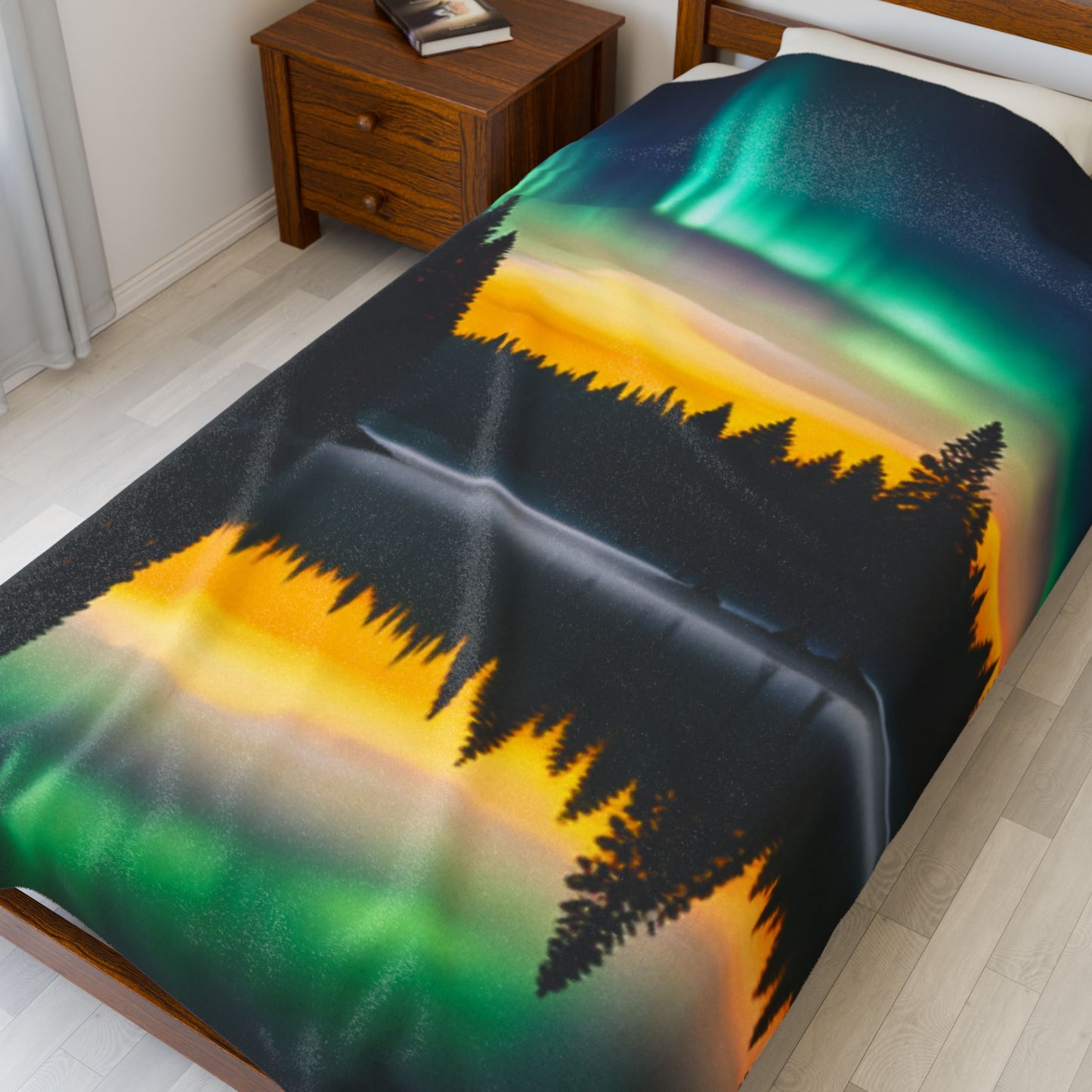 Velveteen Plush Blanket (Northern Lights)