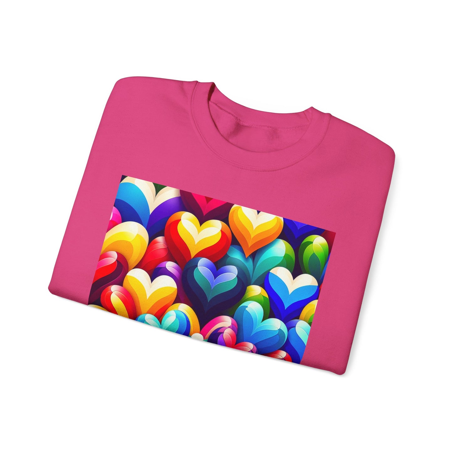 Unisex Heavy Blend™ Crewneck Sweatshirt (Colorful Hearts)