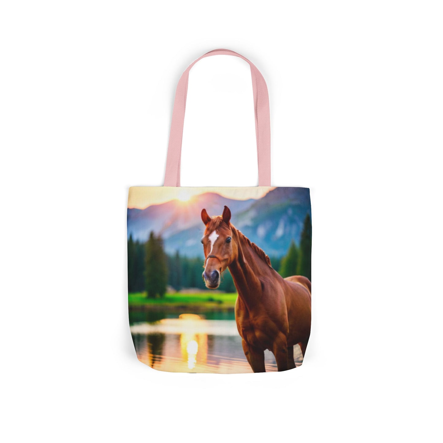 Canvas Tote Bag, 5-Color Straps (Horse)