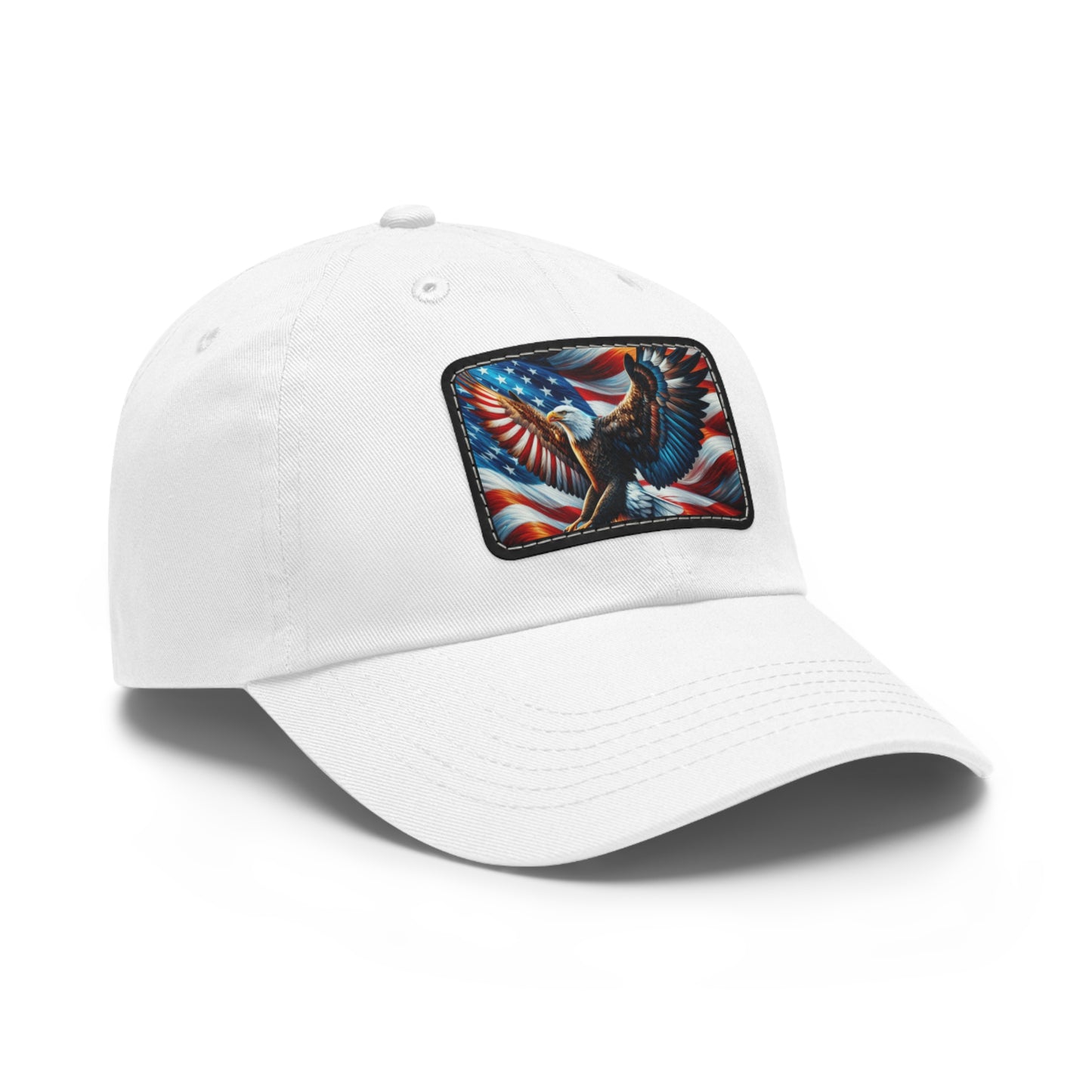 Dad Hat with Leather Patch (Rectangle) (Eagle)