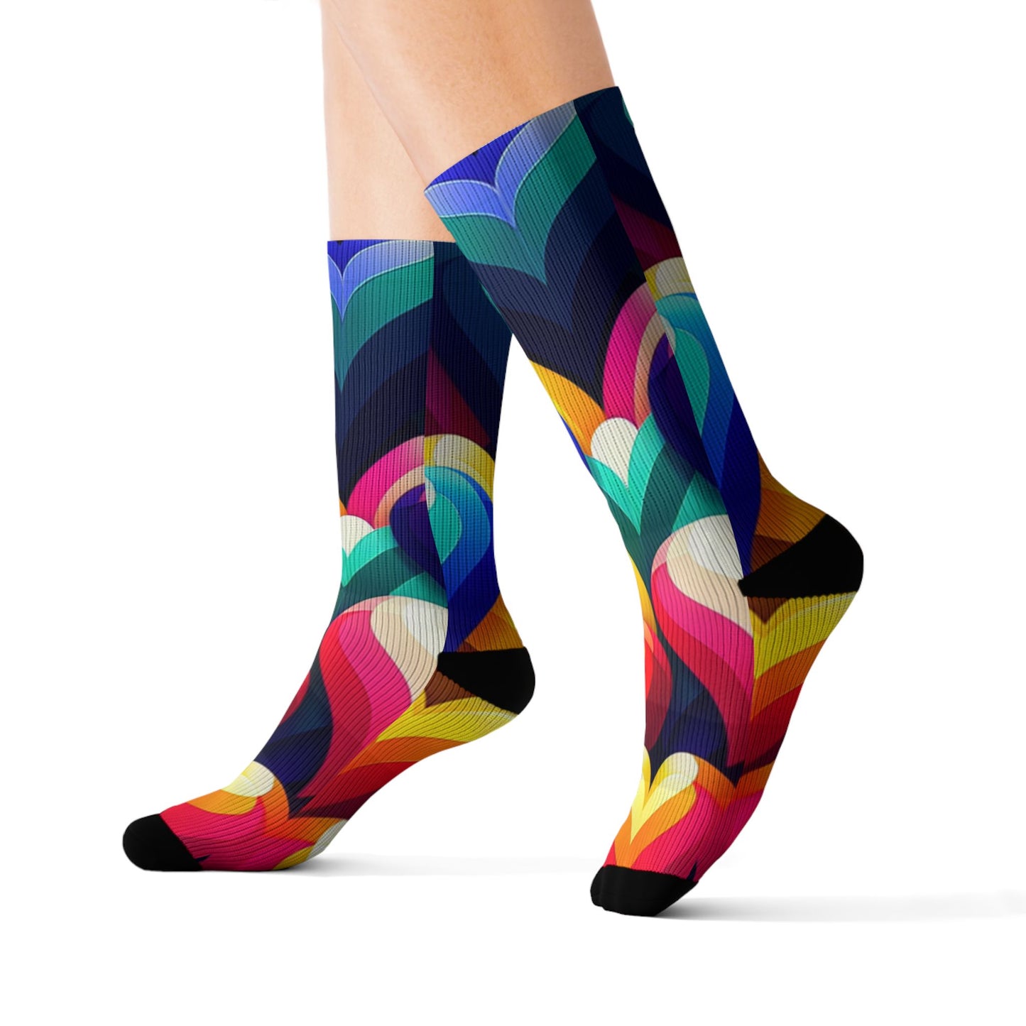 Sublimation Socks (Colorful Hearts)