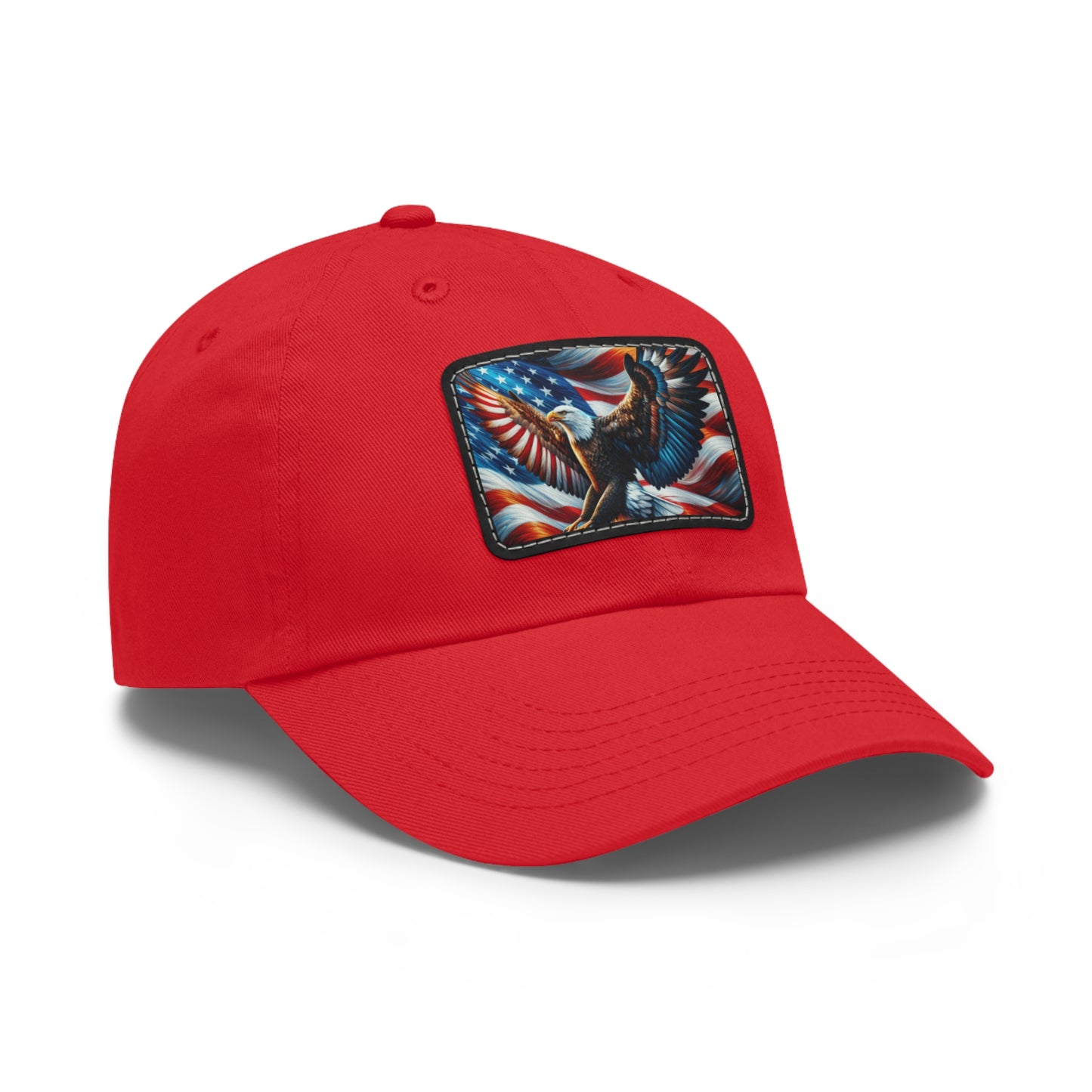 Dad Hat with Leather Patch (Rectangle) (Eagle)