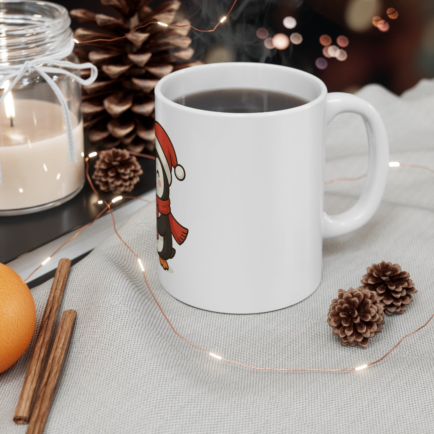 Festive Cute Penguin Mug