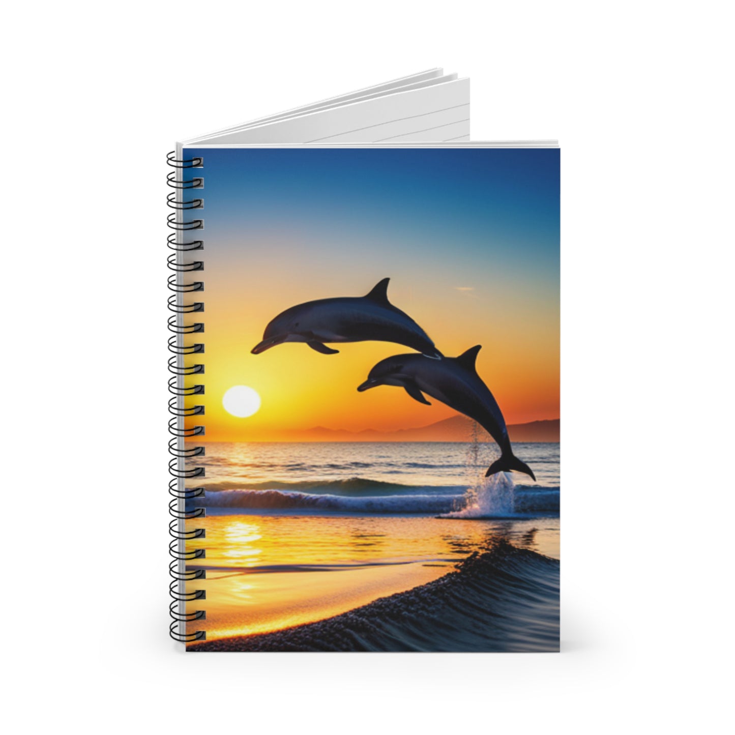 Spiral Notebook - Ruled Line (Dolphins)