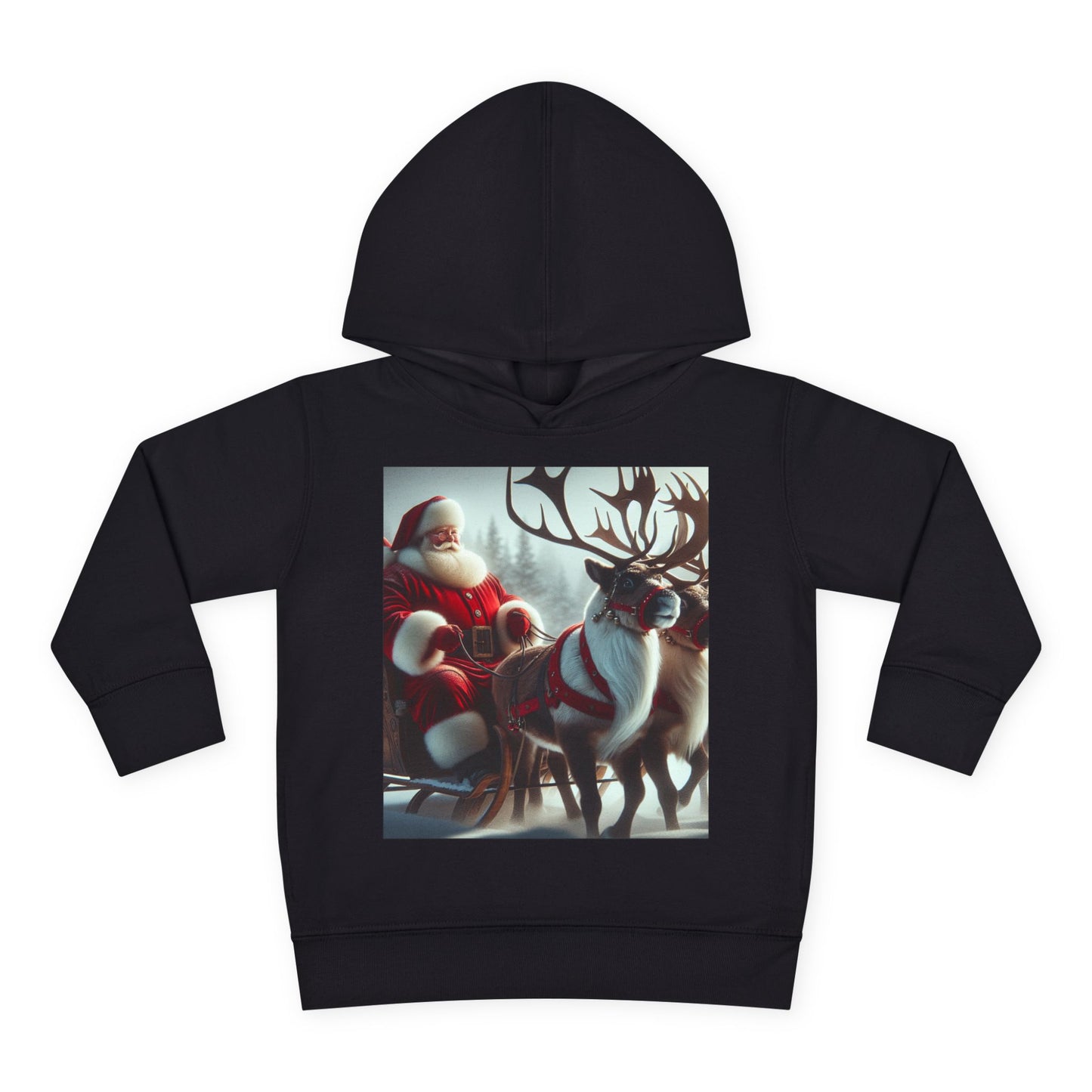 Toddler Pullover Fleece Hoodie (Santa/Reindeer)