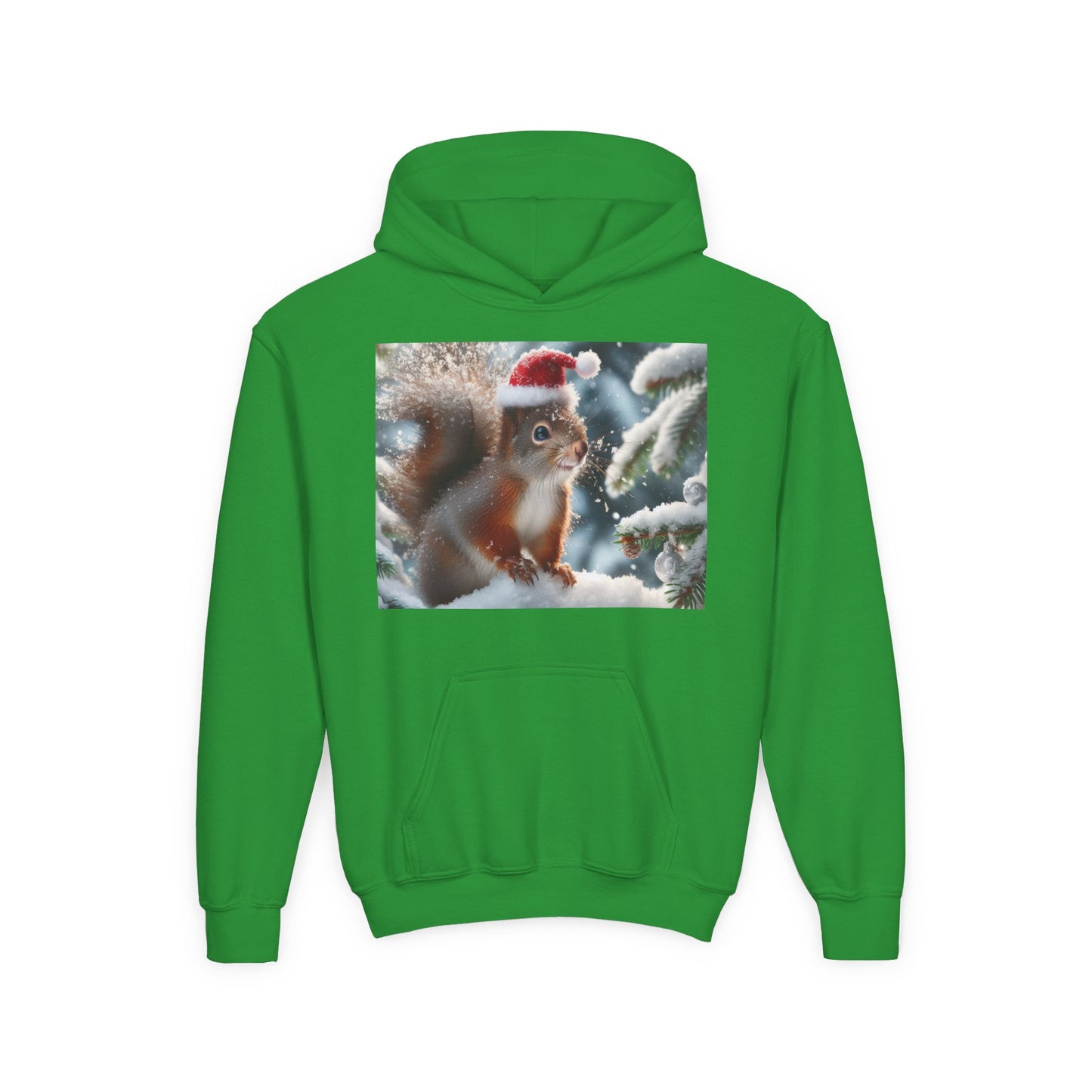 Youth Heavy Blend Hooded Sweatshirt (Santa Squirrel)