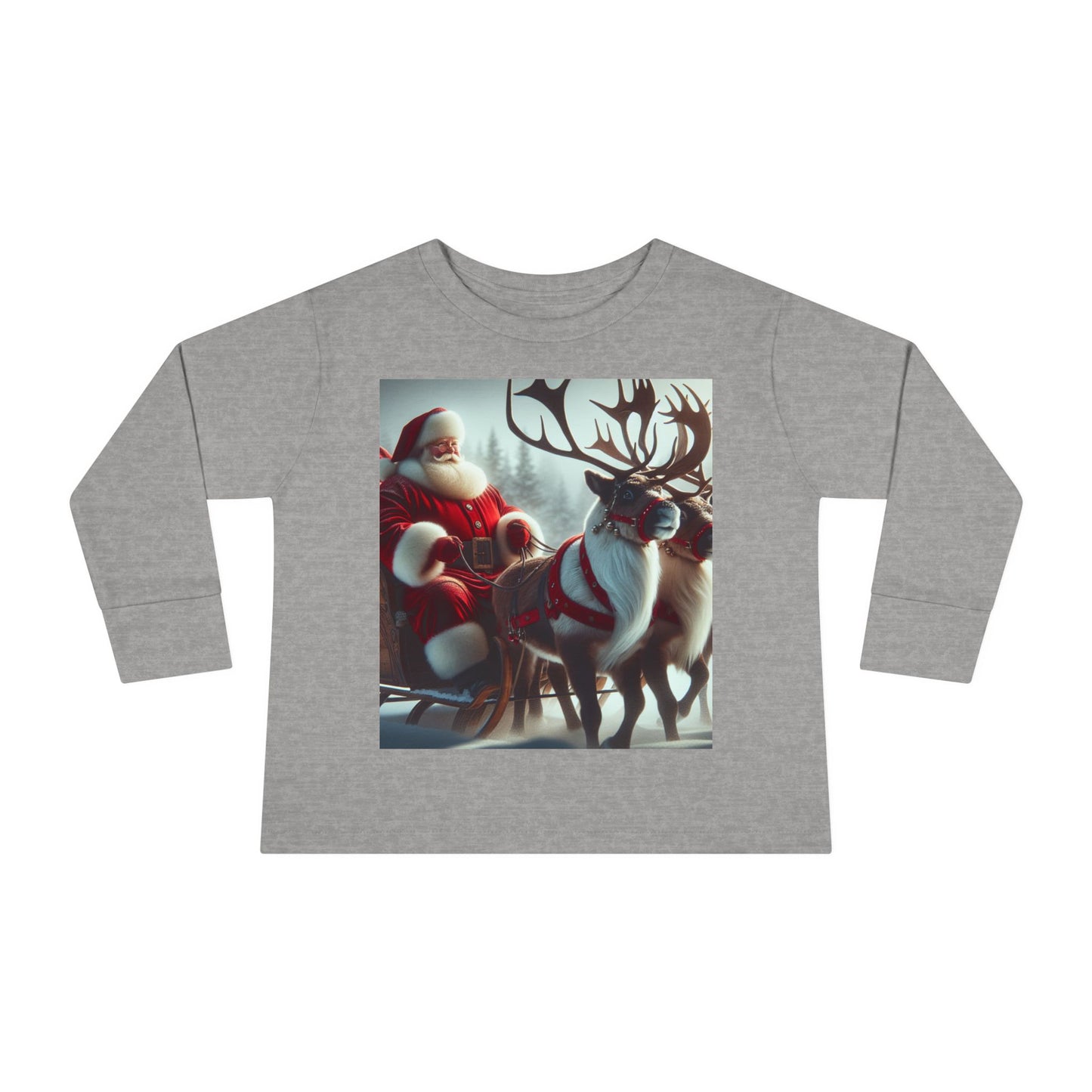 Toddler Long Sleeve Tee (Santa/Reindeer)