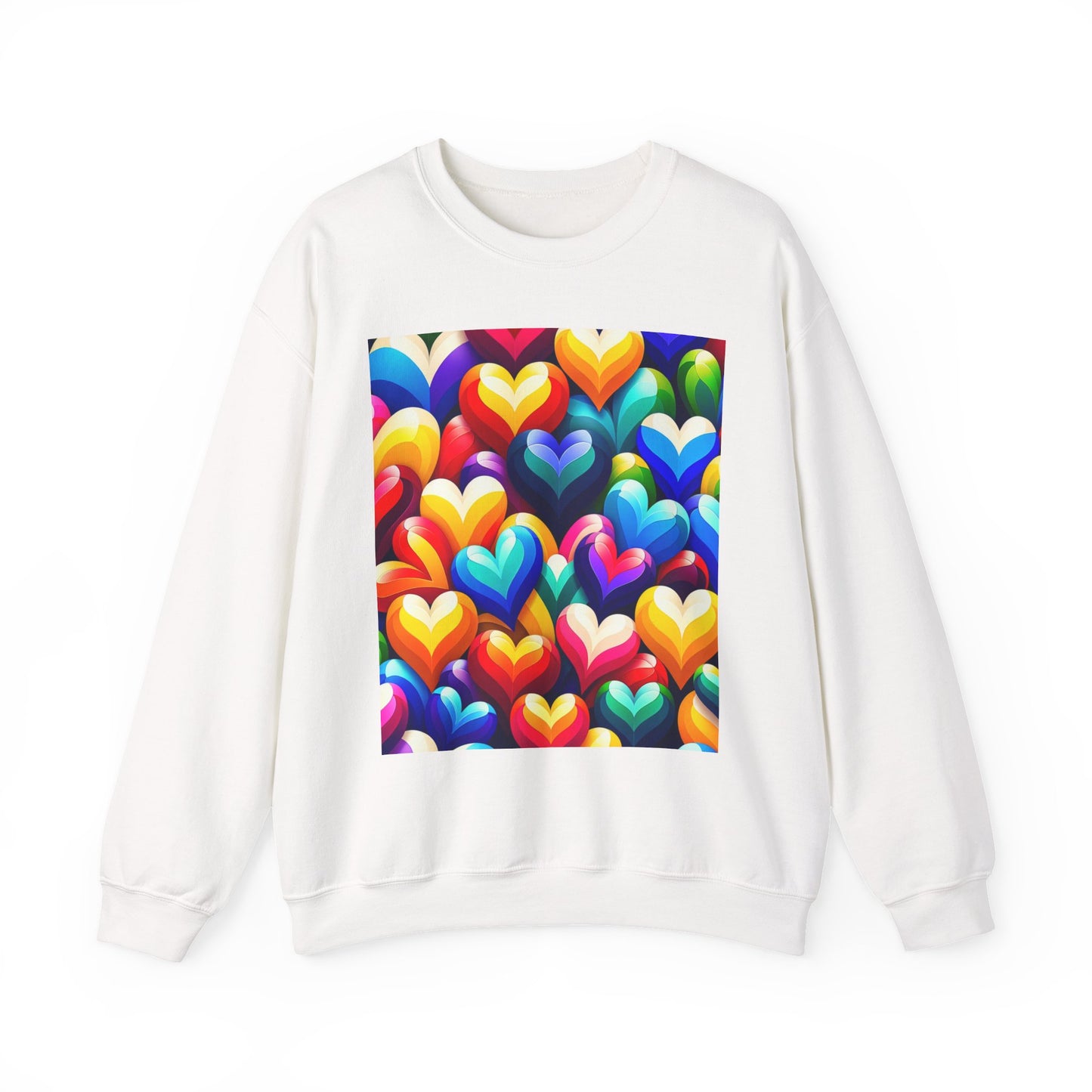 Unisex Heavy Blend™ Crewneck Sweatshirt (Colorful Hearts)
