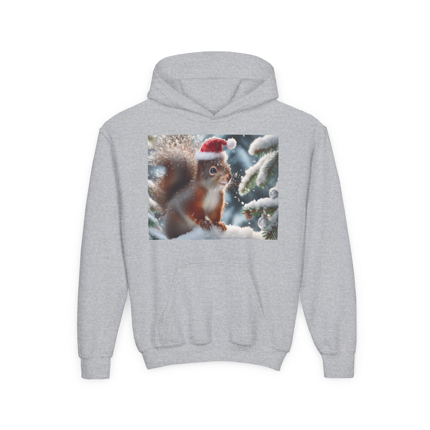 Youth Heavy Blend Hooded Sweatshirt (Santa Squirrel)